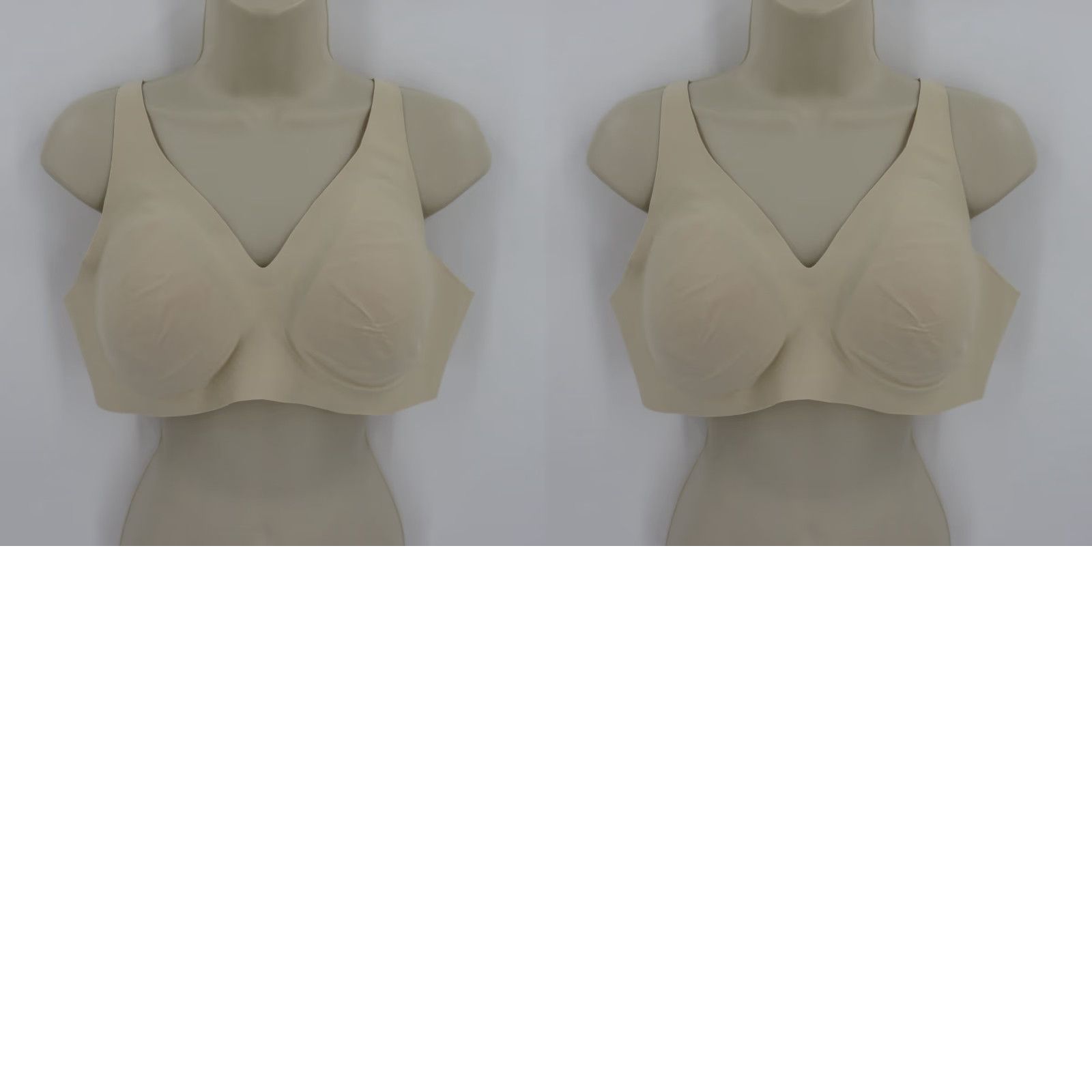 Vintage KNIX Womens Extra Large XL V Neck Revolution Bra Wireless Lined Solid Dune NEW Size ONE SIZE - 9 Thumbnail