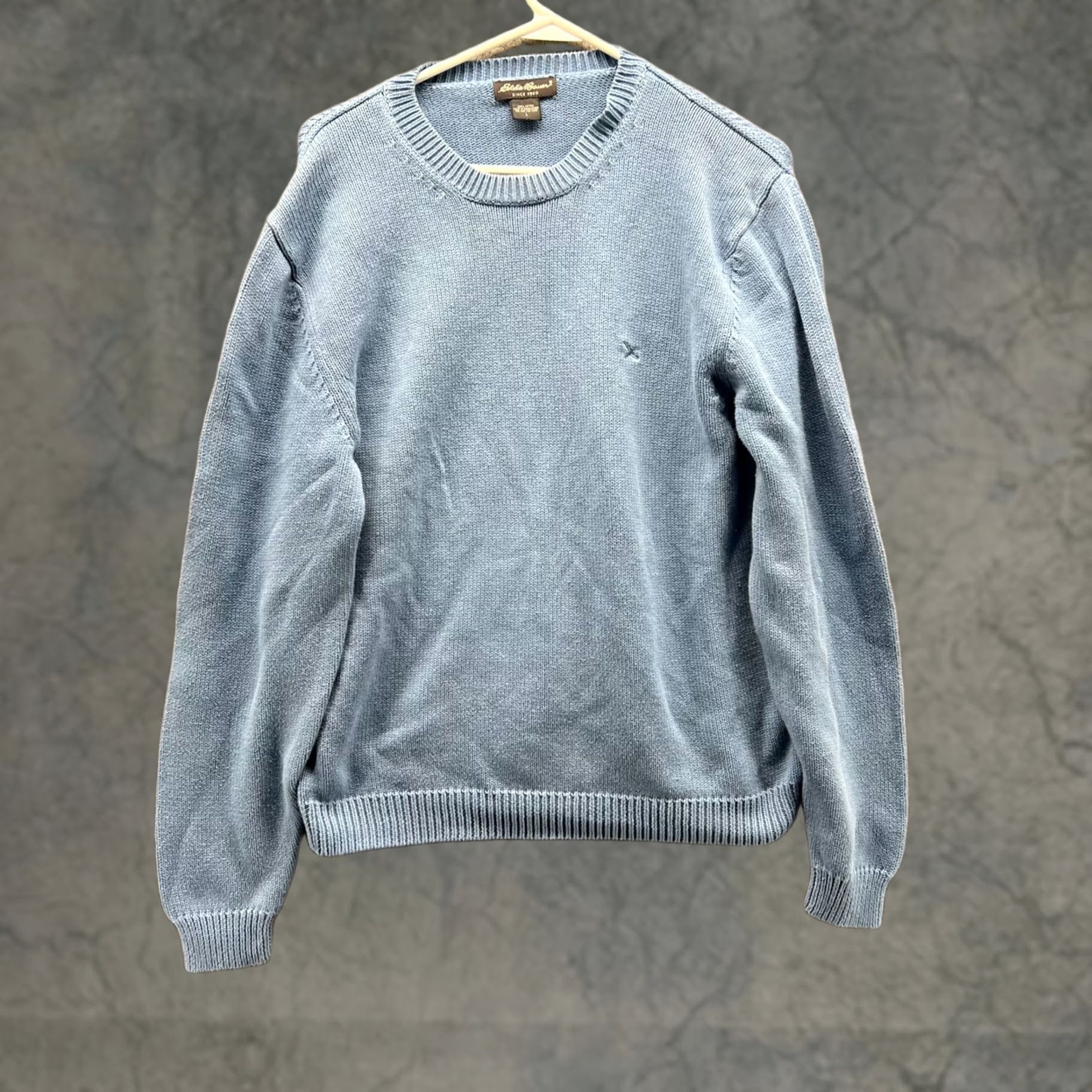 Eddie Bauer VINTAGE Eddie Bauer Sweater Men Large Blue Crewneck Pullover Fleece Cotton Knitted Size US L / EU 52-54 / 3 - 1 Thumbnail