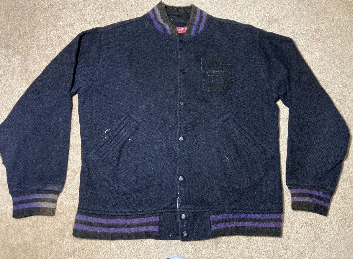 2000年頃 初期 Supreme S Logo versity jacket 2001 Supreme Varsity Jacket S Logo Sports Vintage 90s 2000s