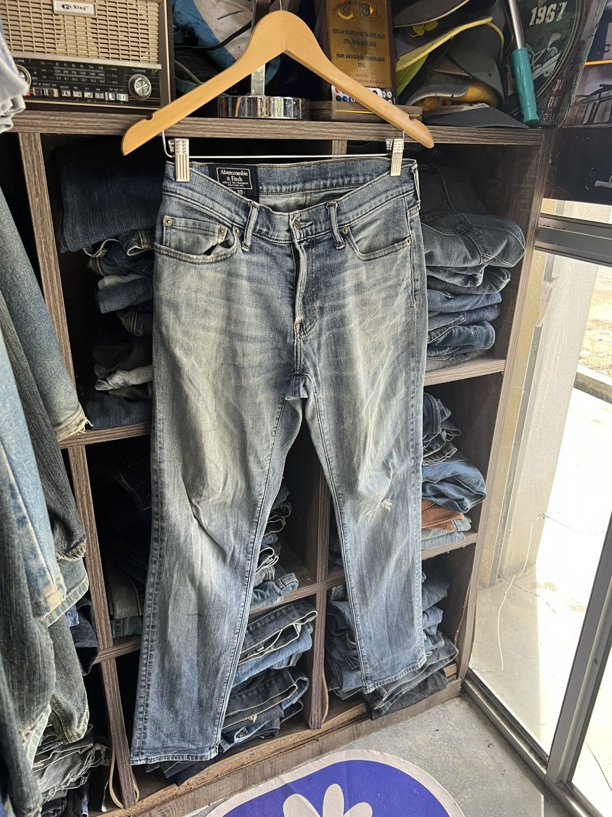 Abercrombie & Fitch 🔥Abercrombie&Fitch Langdon Slim Stretch Distressed Denim Size US 30 / EU 46 - 7 Thumbnail