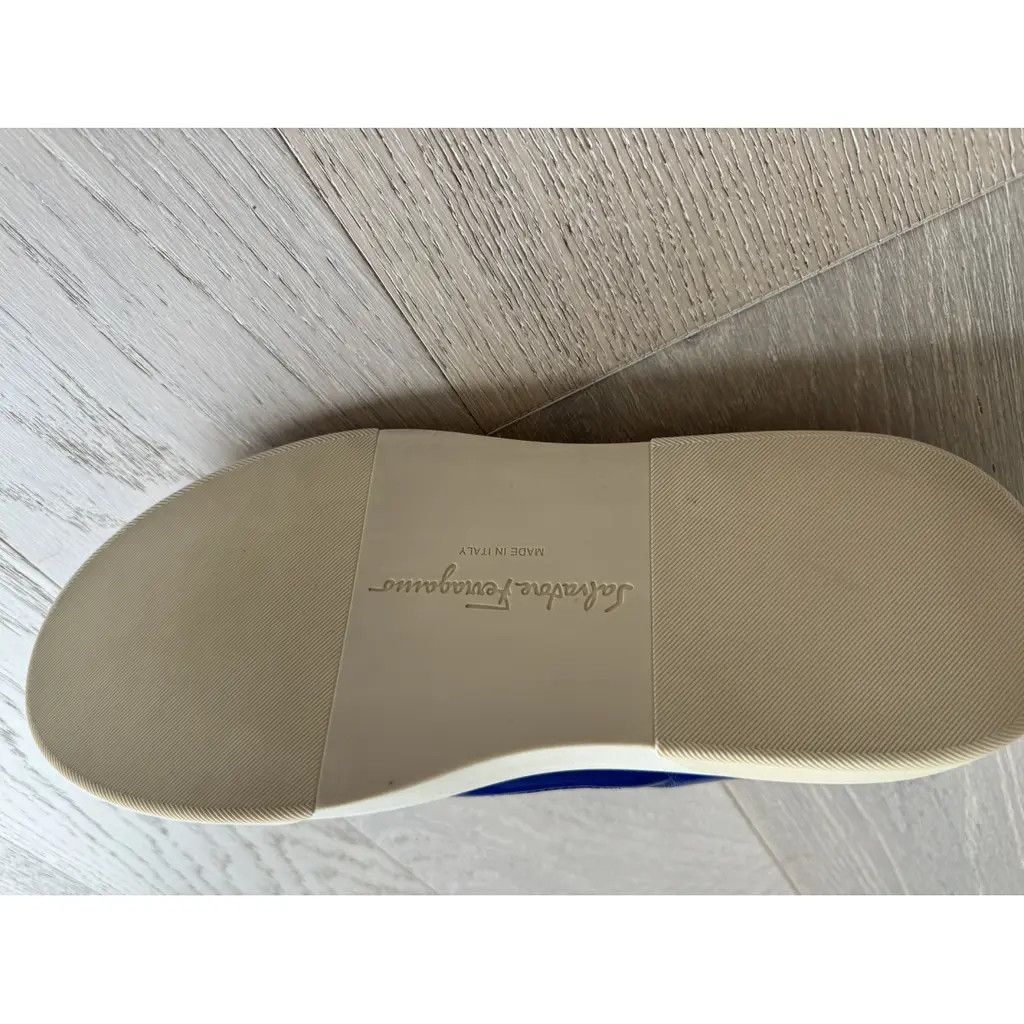 Salvatore Ferragamo o1s1rm0724 Leather Low-Top Sneakers in Blue/White Size US 6 / EU 39 - 7 Thumbnail