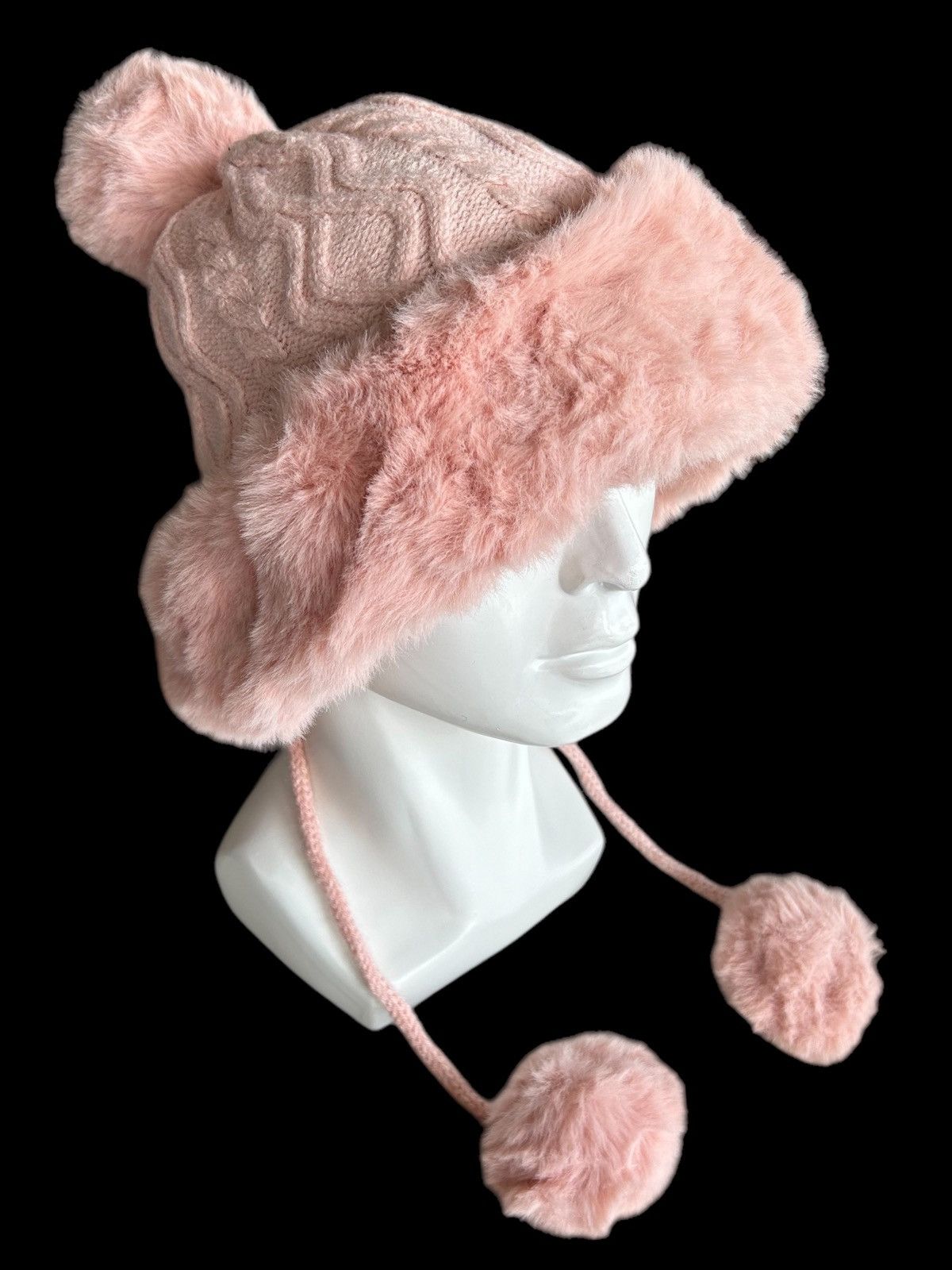 Japanese Brand × Kapital × Vintage Japanese Style Knitted Fur Big Beanie Hats Rare☠️🎌🎌 Size ONE SIZE - 2 Thumbnail
