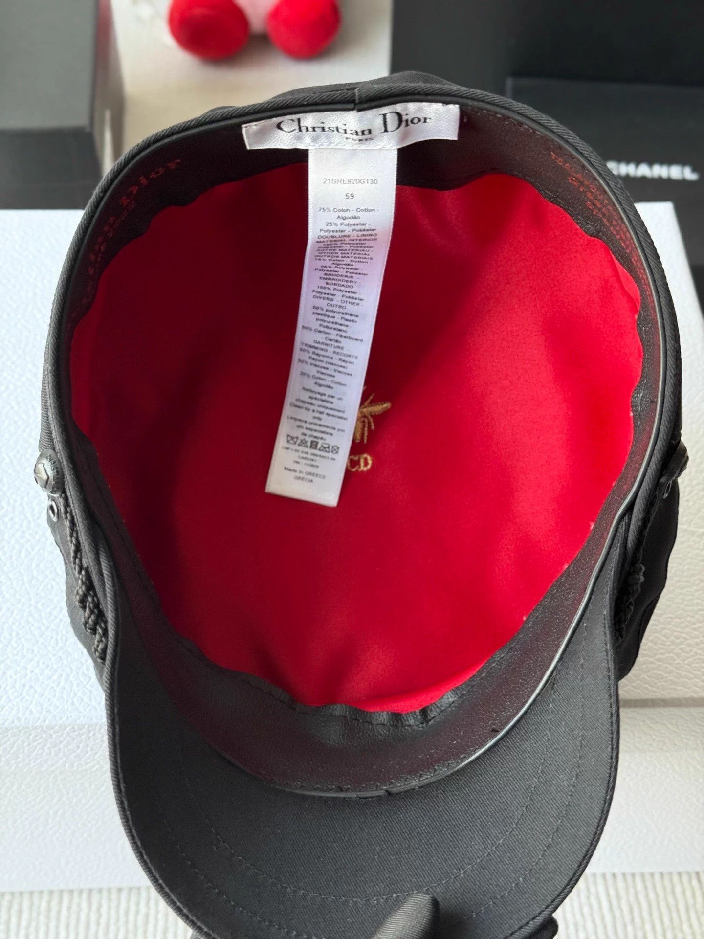 Dior Dior Black Logo Greek Newsboy Cap 59 Size Size ONE SIZE - 5 Thumbnail