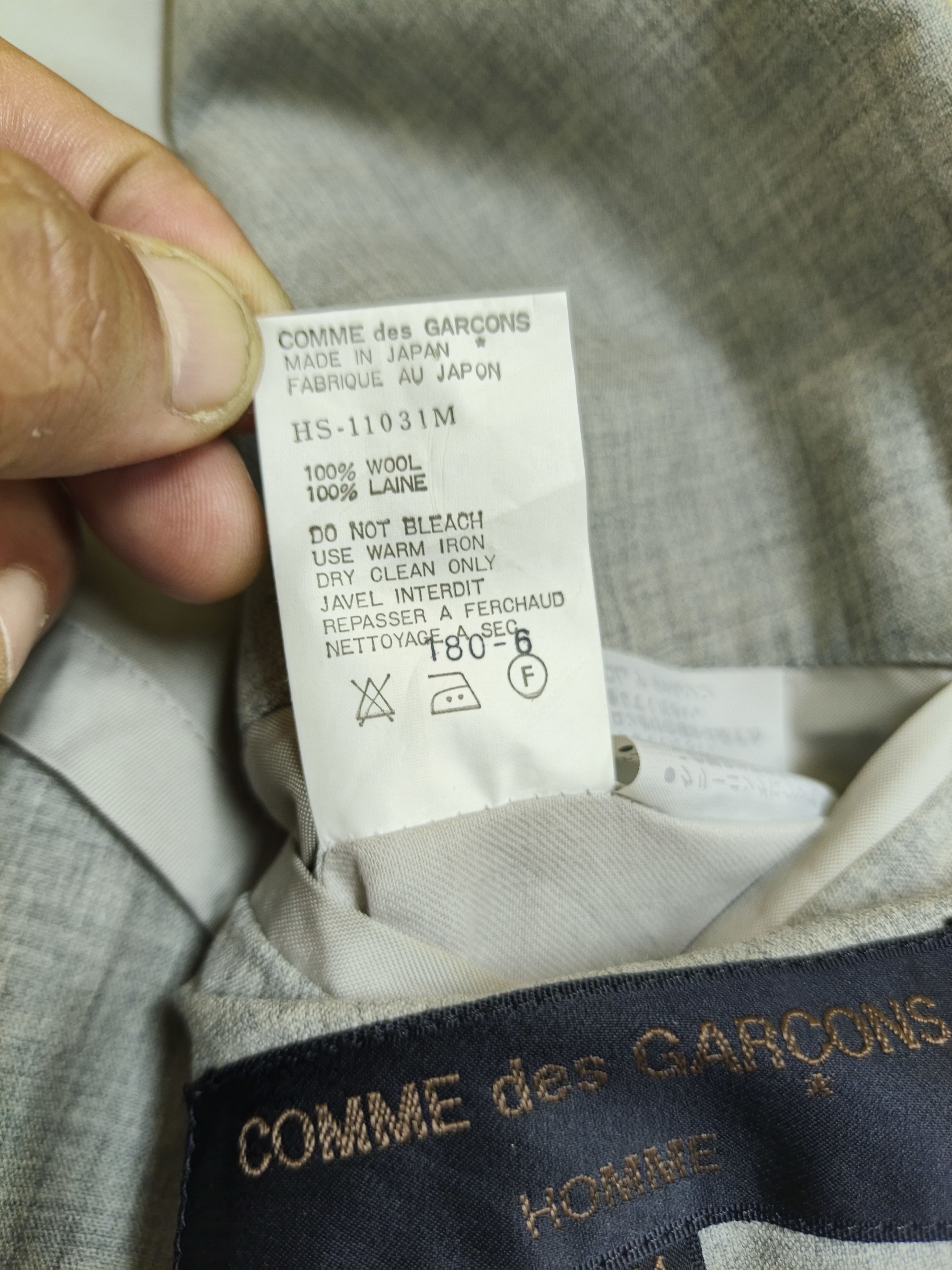 Comme des Garcons Homme Vtg 🔥 CDG Homme AD1988 Pure Wool Jacket Size 44L - 14 Thumbnail
