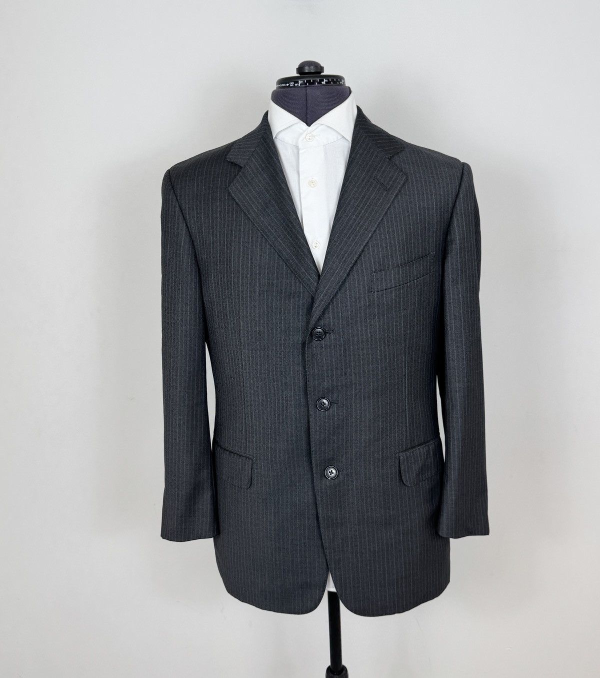 Ermenegildo Zegna Ermenegildo Zegna Su Misura Men’s Gray Striped Wool Blazer Size 38R - 1 Thumbnail