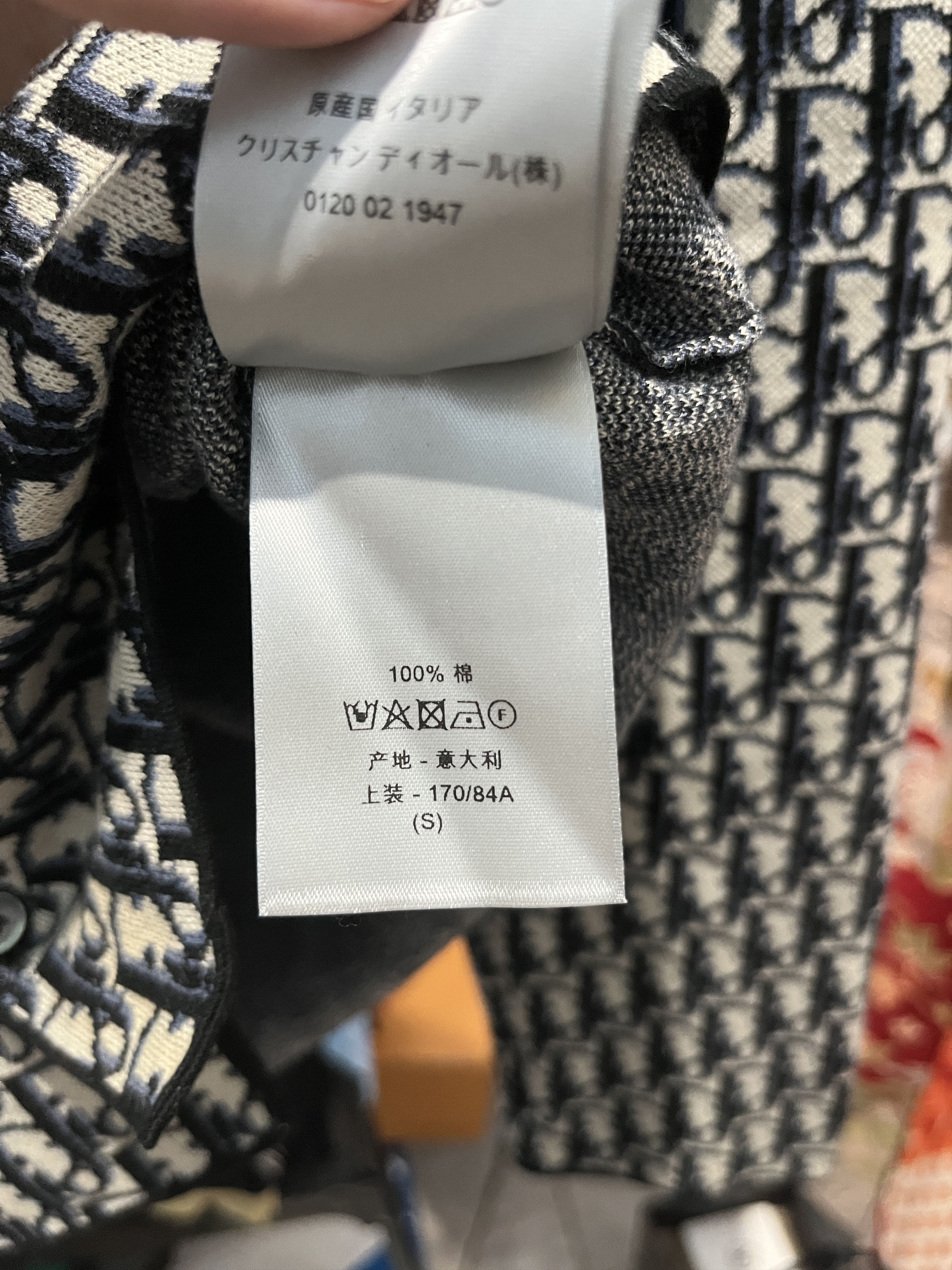 Dior Christian Dior Oblique Knit Overshirt Navy Blue Jacquard Size US S / EU 44-46 / 1 - 7 Thumbnail