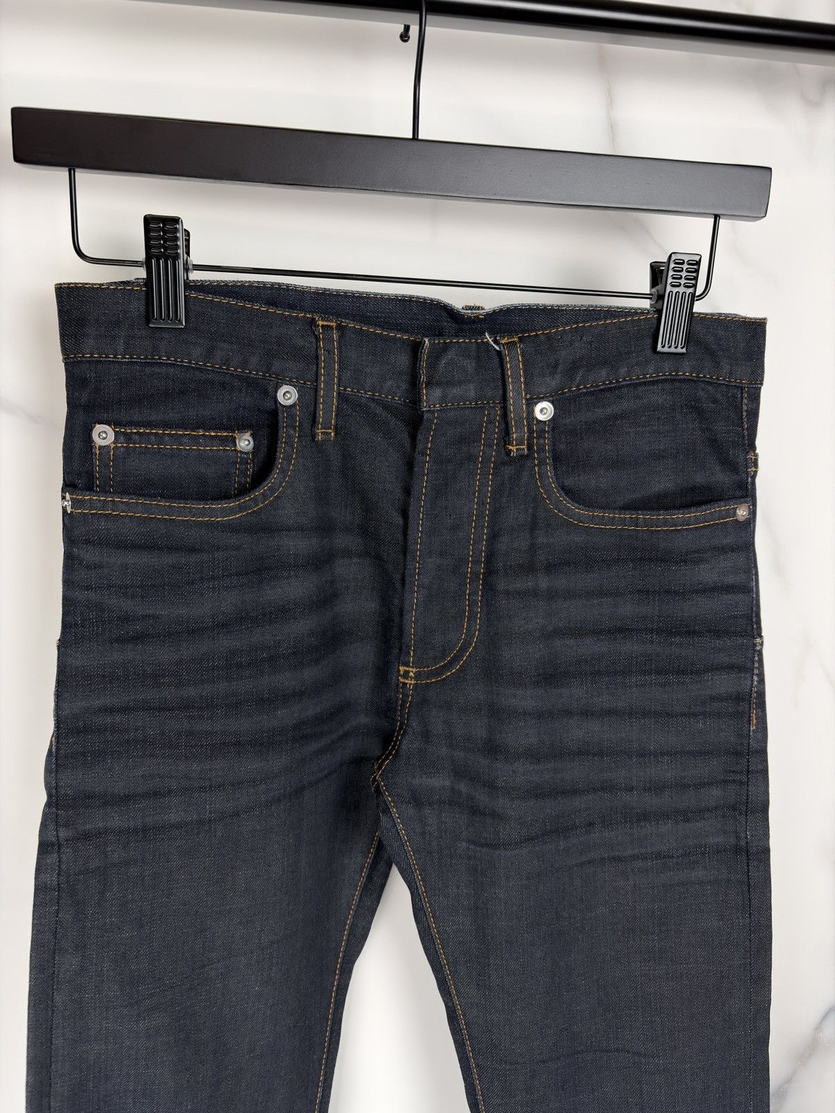 Dior AW09 Dior Homme Black Waxed Coated Whiskered Denim Jeans Size US 26 / EU 42 - 2 Thumbnail