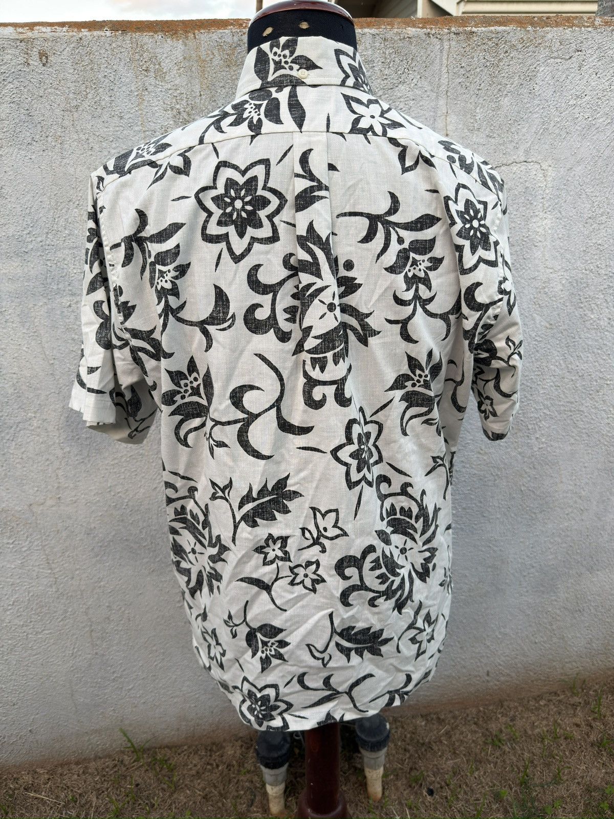 Reyn Spooner PreOwned Reyn Spooner Classic White/Black Hawaiian Men's M Size US M / EU 48-50 / 2 - 2 Thumbnail