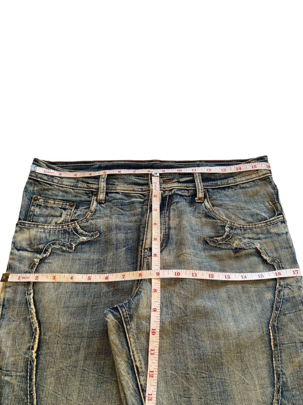 semanticdesign Vintage Semantic Design Flame Style Spiral Leg Flare Jeans Size US 32 / EU 48 - 13 Thumbnail