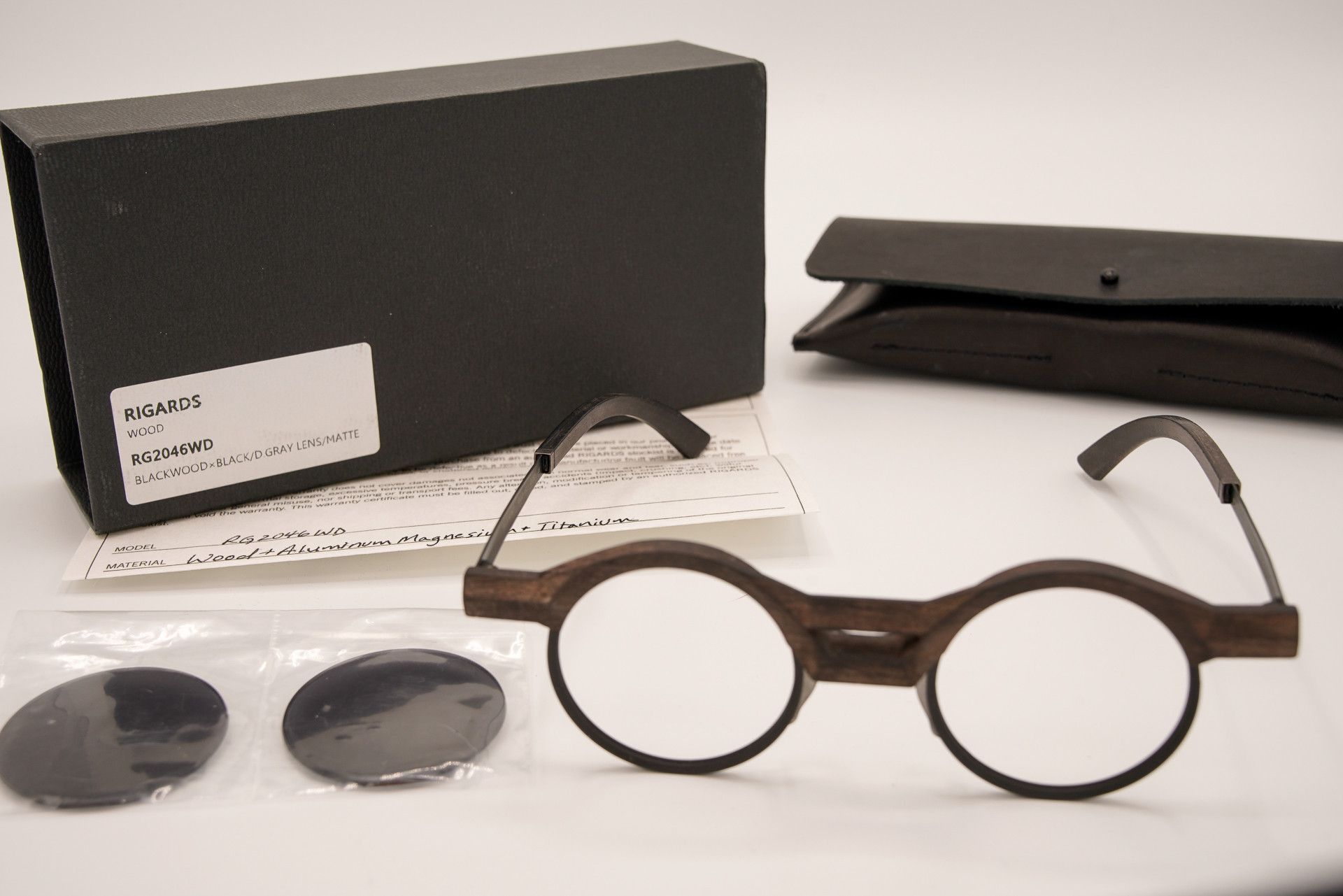 Rigards RIGARDS RG2046WD Blackwood Titanium Round Eyewear – Unworn Size ONE SIZE - 1 Thumbnail