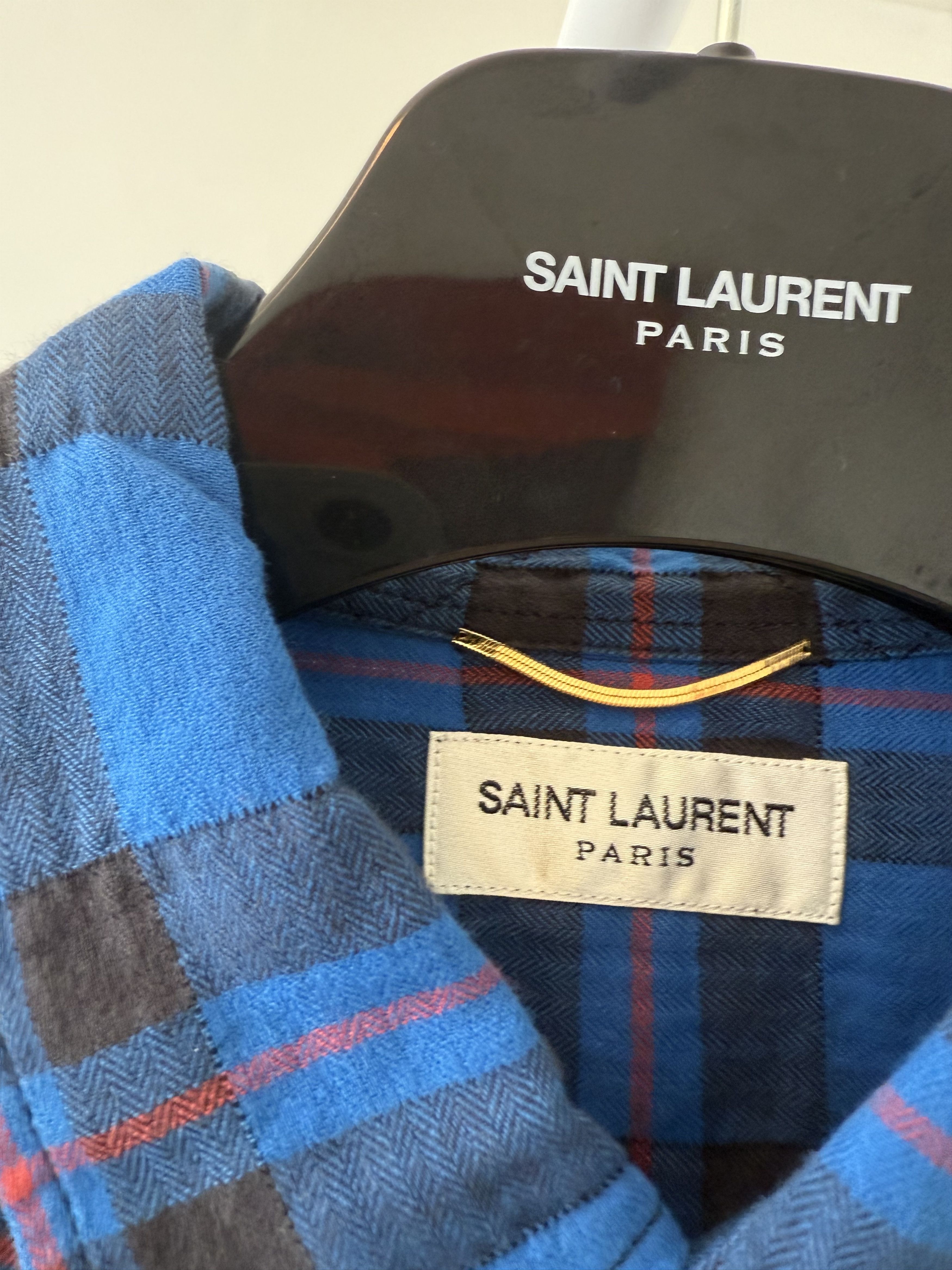 Hedi Slimane × Saint Laurent Paris FW15 Saint Laurent Gradient Bleached Raw Hem Shirt Size M / US 6-8 / IT 42-44 - 11 Thumbnail