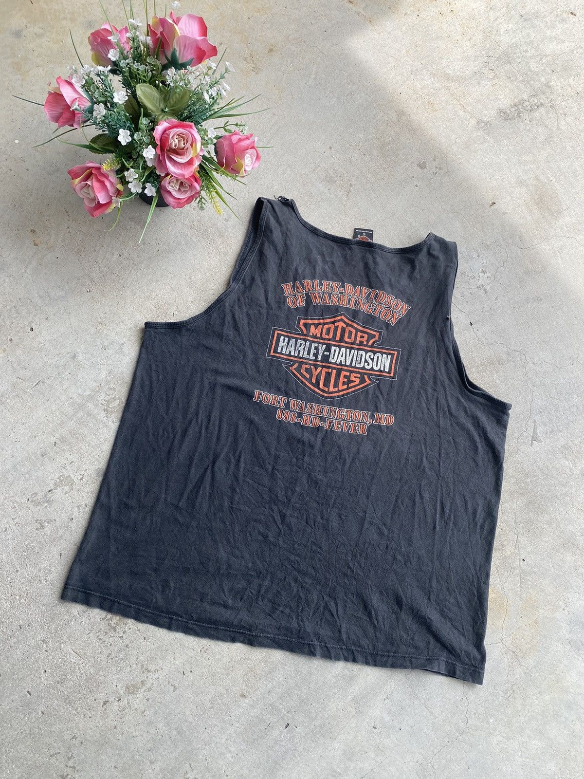 Vintage Distressed 🔥 Vintage Usa made 90s Harley Davidson Sleeveless Size US XL / EU 56 / 4 - 1 Thumbnail