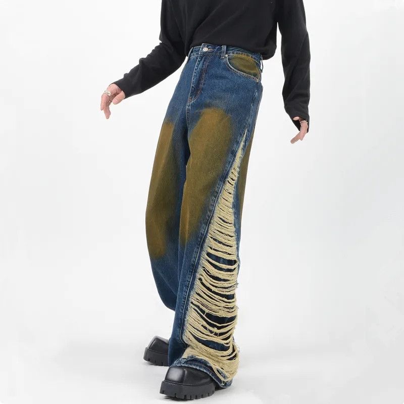Ripped Stack Baggy Jeans Loose