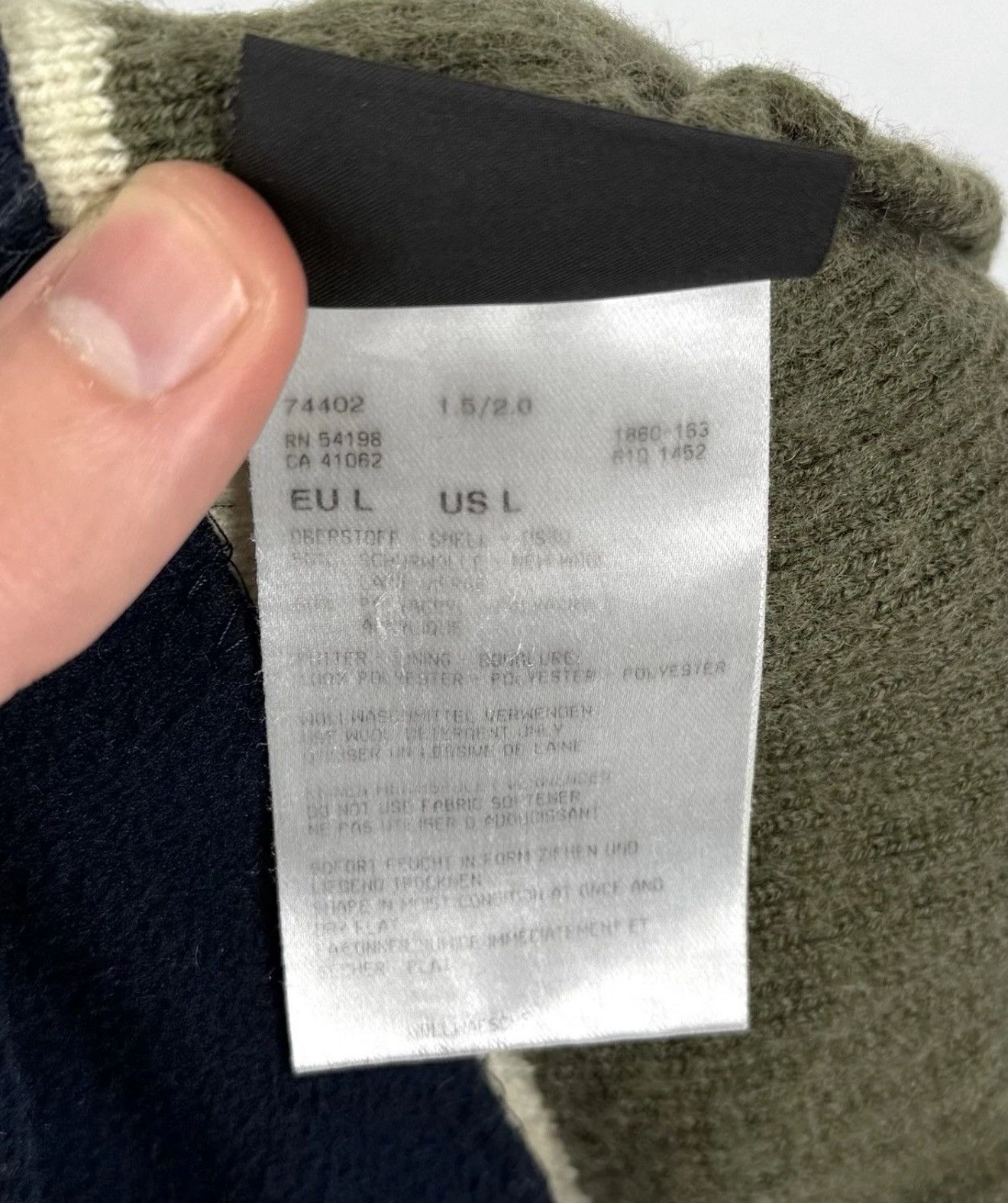 Bogner Bogner Knit Beanie Hat Fleece Inner Khaki Beige Wool Acrylic Size ONE SIZE - 5 Thumbnail