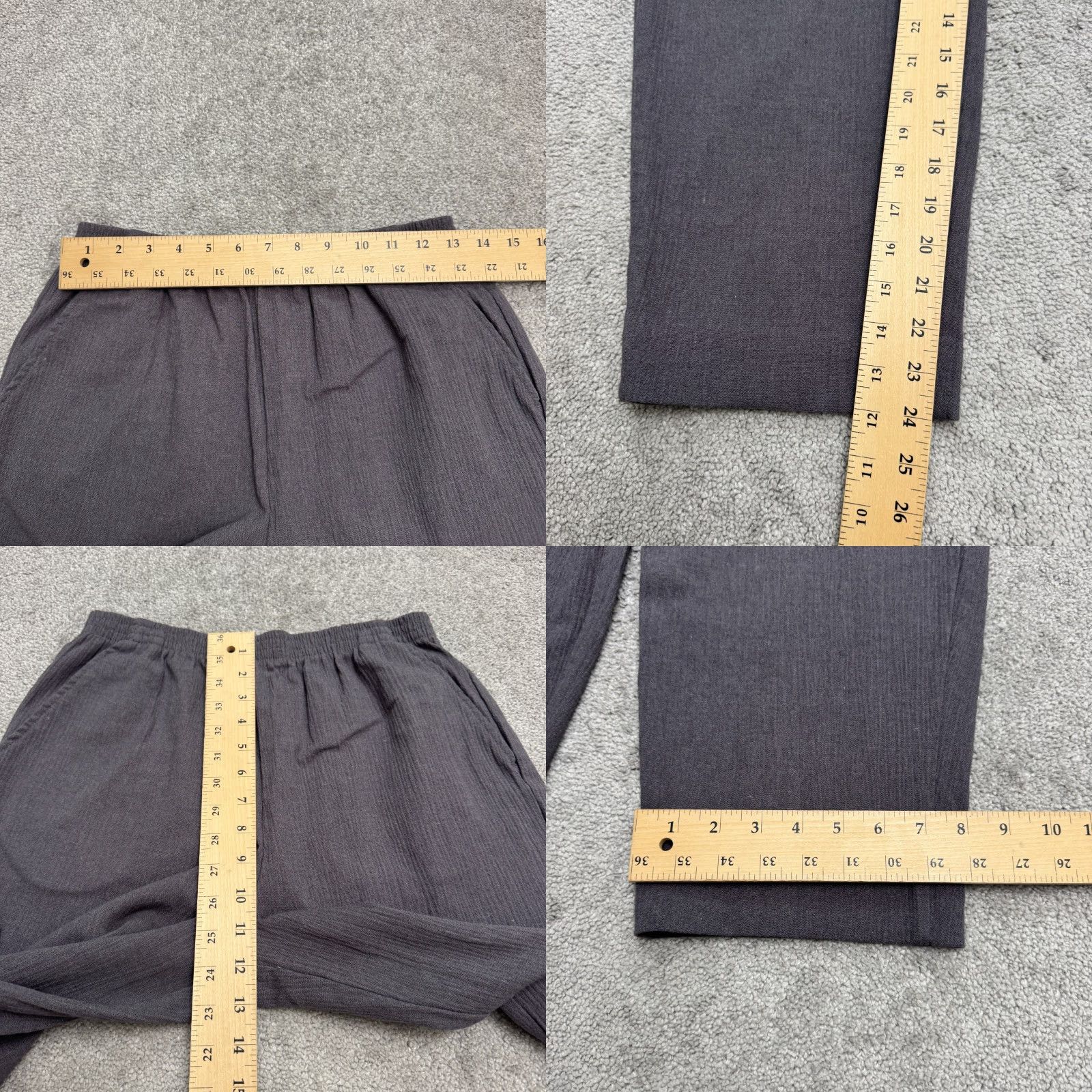 Blair Blair Pull On Pants Women s 4 Petite Wide Leg Cropped Dark Gray Elastic Waist Size 36" / US 14 / IT 50 - 8 Thumbnail