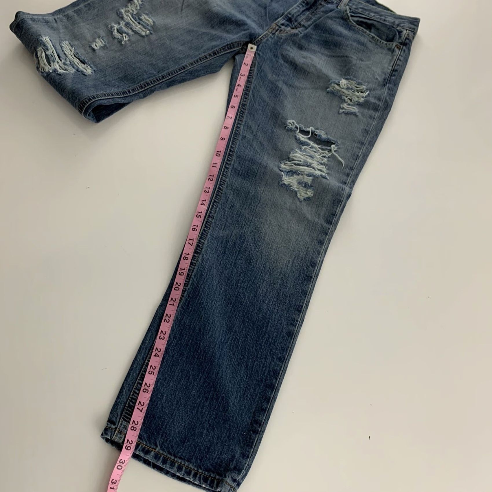 Levi's Levi's 541 Athletic Fit Jeans Denim Blue 34x30 Mens Medium Wash Distressed Straight Pants Jeans Size US 34 / EU 50 - 4 Thumbnail