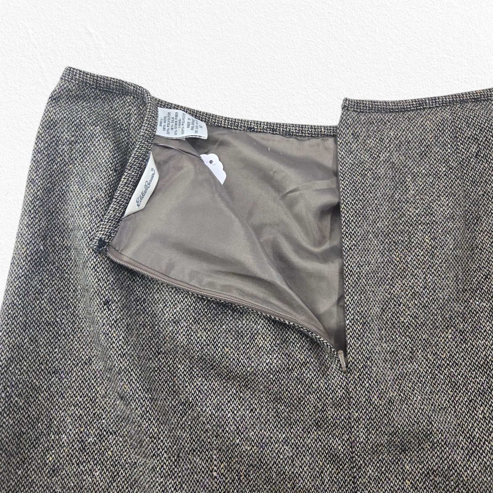 Eddie Bauer Y2K Eddie Bauer Wool Silk Blend Tweed Skirt Size 14 Size 36" / US 14 / IT 50 - 8 Thumbnail