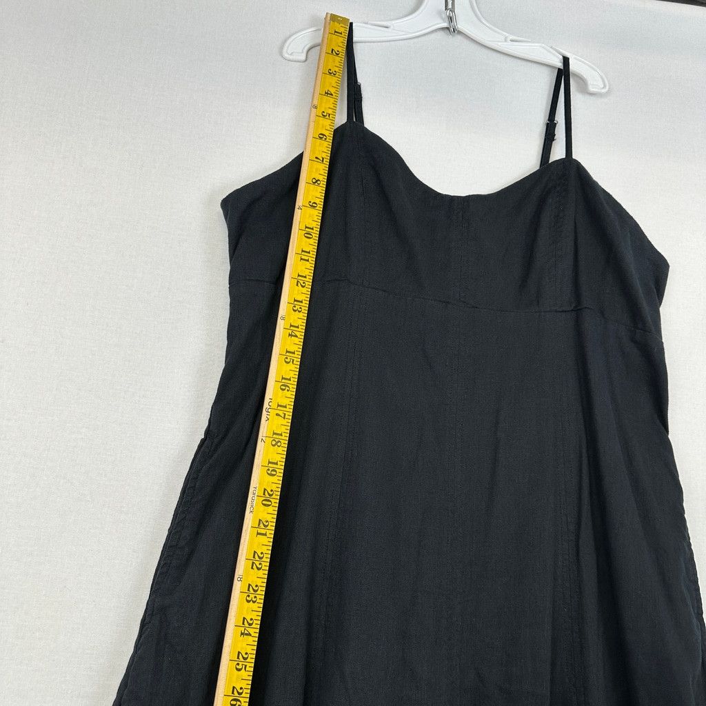 Abercrombie & Fitch Abercrombie & Fitch Black Linen Blend Maxi Dress XLP Size XL / US 12-14 / IT 48-50 - 5 Thumbnail