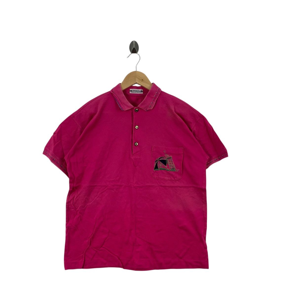Vintage Vintage PARIS GOLF CLUB Embroidered Logo Pink Polo Tee Size M / US 6-8 / IT 42-44 - 3 Thumbnail