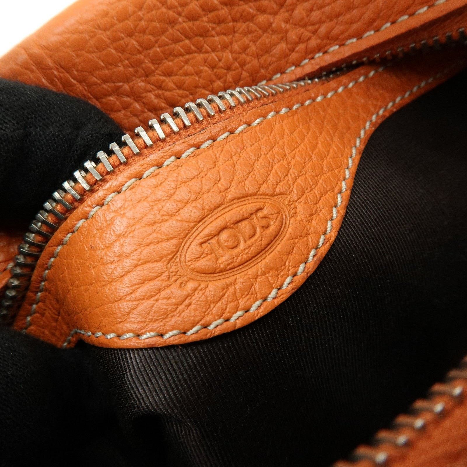 Tod's Tod's Miky Calfskin Shoulder Bag Orange Size ONE SIZE - 7 Thumbnail