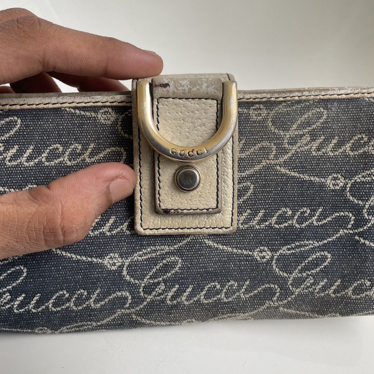 Gucci Vintage Gucci Denim Blue Wallet Size ONE SIZE - 2 Thumbnail