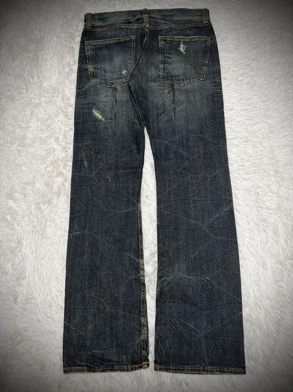 Japanese Brand 00s Japanese Brand distressed painted bootcut jeans Size US 33 - 5 Thumbnail