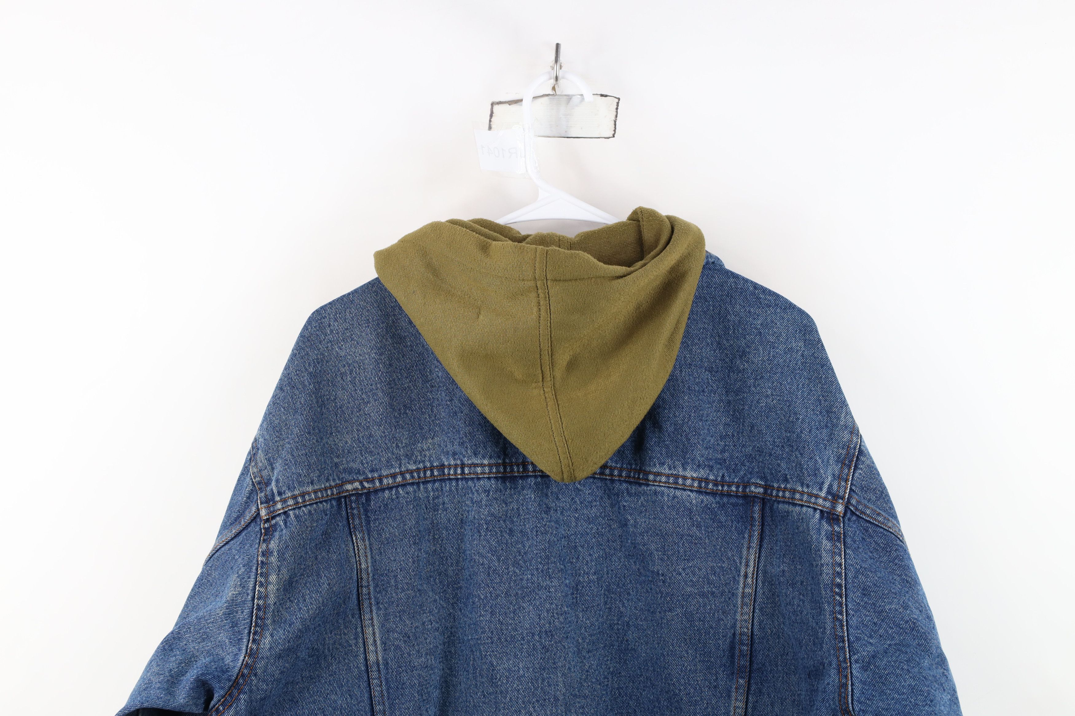 Vintage Vintage 90s Streetwear Hooded Denim Trucker Jacket Blue Size US M / EU 48-50 / 2 - 13 Thumbnail