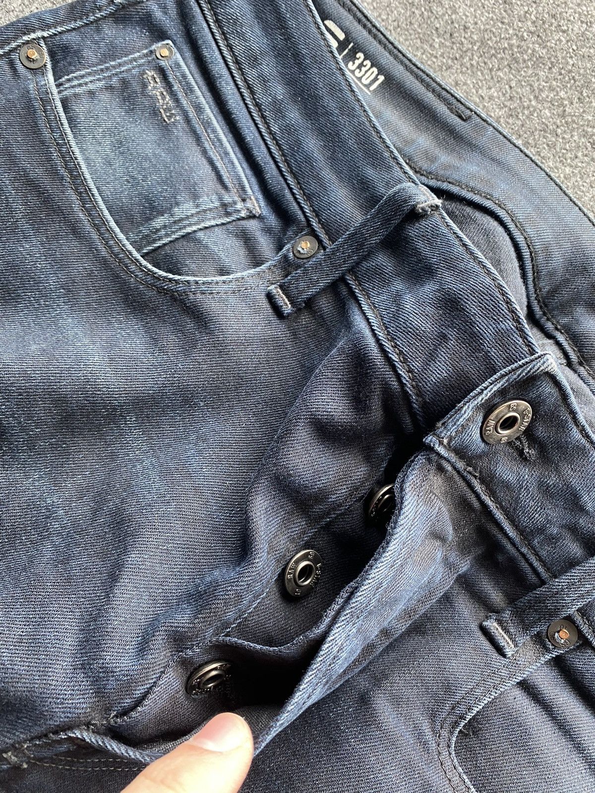 G-Star 🔥Opium Punk G Star dark washed blue jeans 3301 slim y2k goth Size US 34 / EU 50 - 7 Thumbnail
