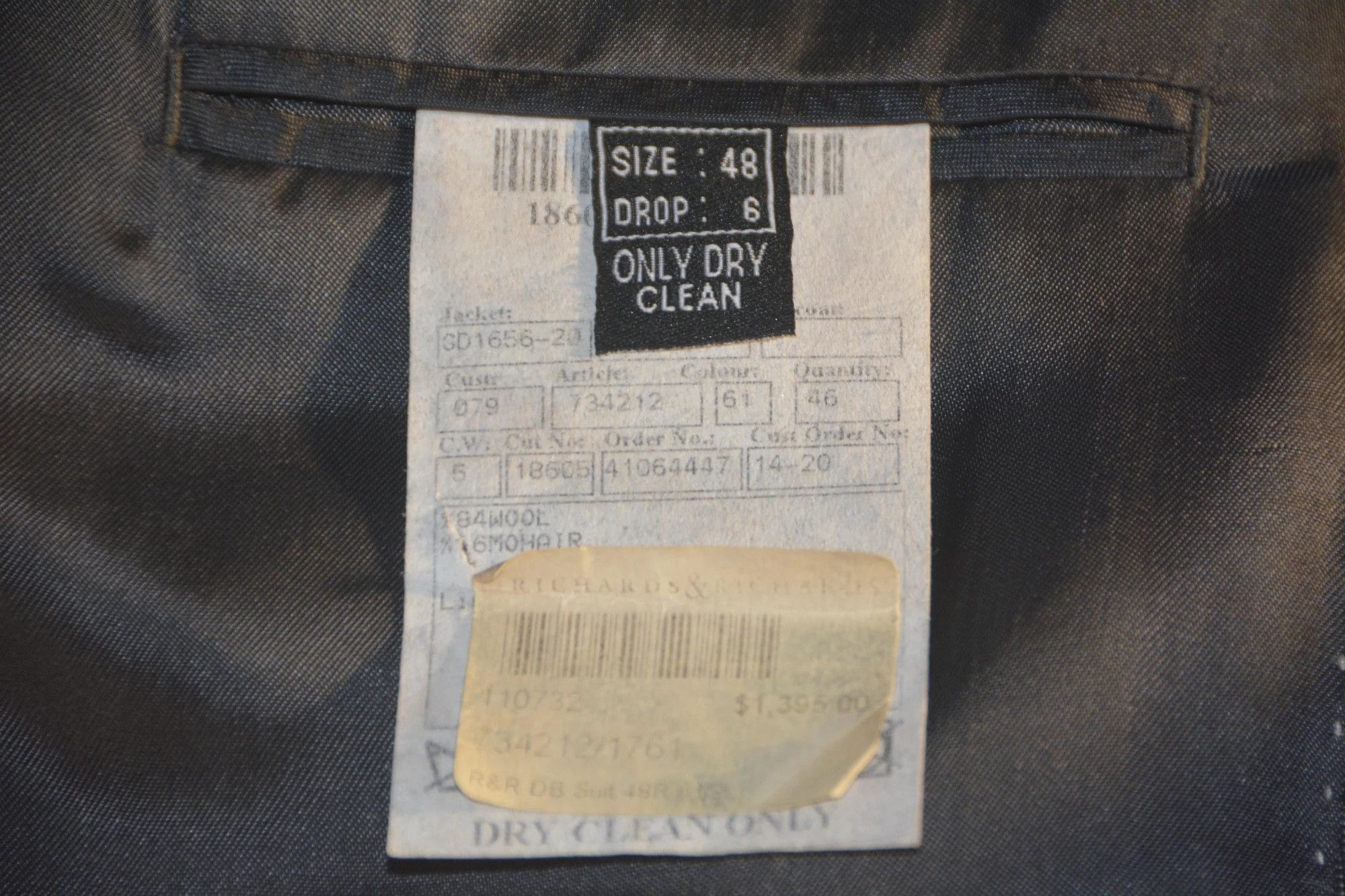 Other Vintage Men's Grey Micro-Check Double-Breasted Blazer Sport Coat Size 40R - 7 Thumbnail