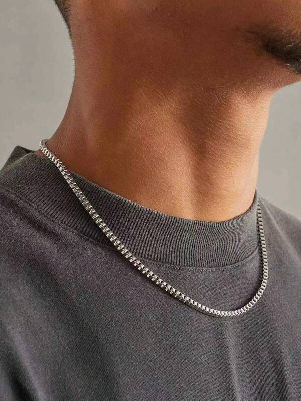 Jewelry x Vintage Classic Cuban Link Y2K Necklace Chain in Silver, Men's