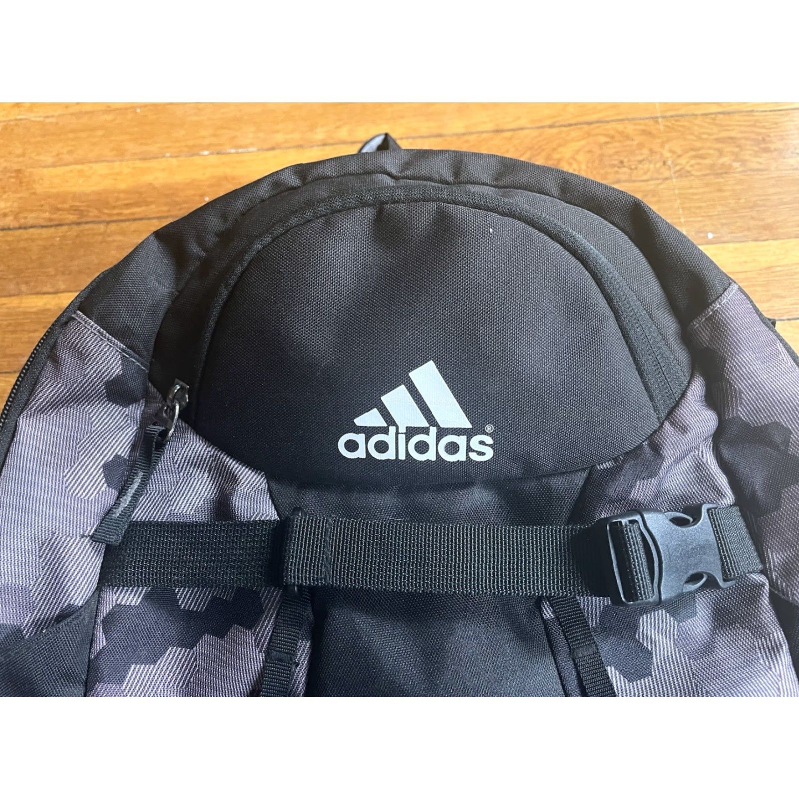 Adidas Adidas Backpack Book Bag Camo Print Grey Black Multicolor Nylon 14x18x6 Unisex Adults Medium Camouflage Army School Sports Zipper Adjustable Size ONE SIZE - 2 Thumbnail