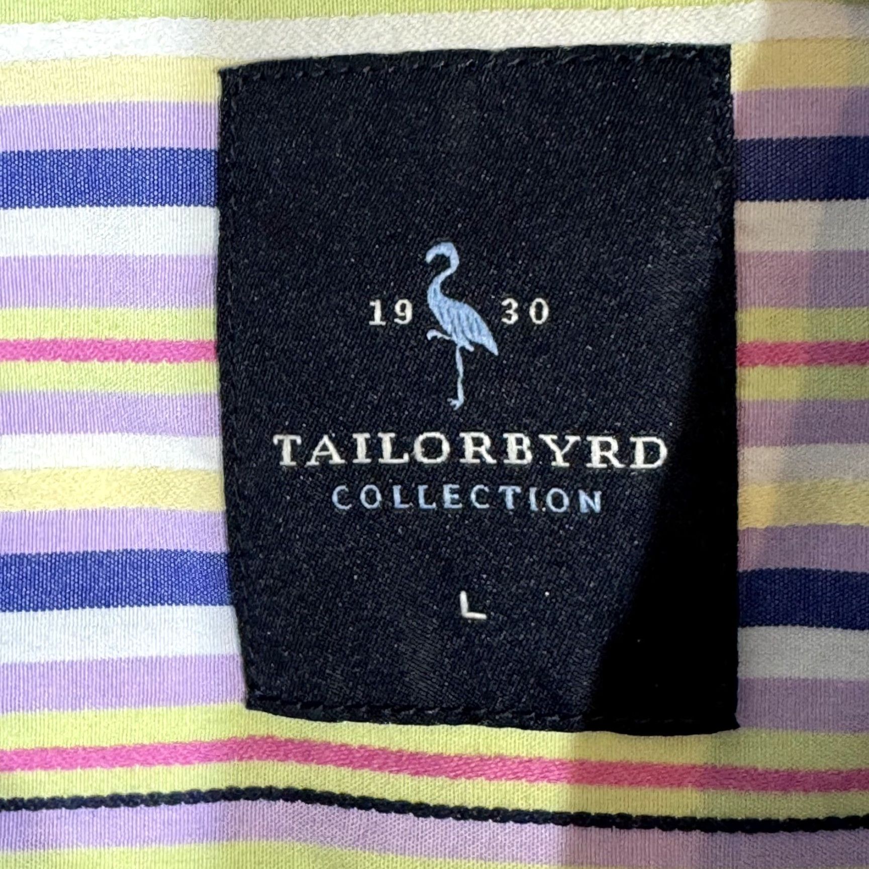 Tailorbyrd TAILORBYRD Men’s L Multicolor Striped Cotton Shirt Button-Up Pockets M591 Size US L / EU 52-54 / 3 - 6 Thumbnail