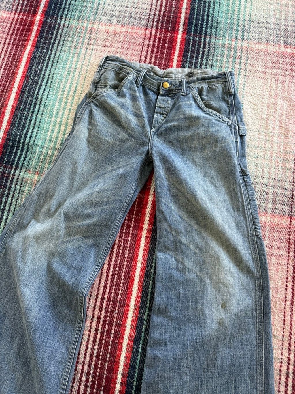 RRL Ralph Lauren 90s RRL Flare Denim Carpenter Pants 26x34 Size 26" / US 2 / IT 38 - 2 Thumbnail