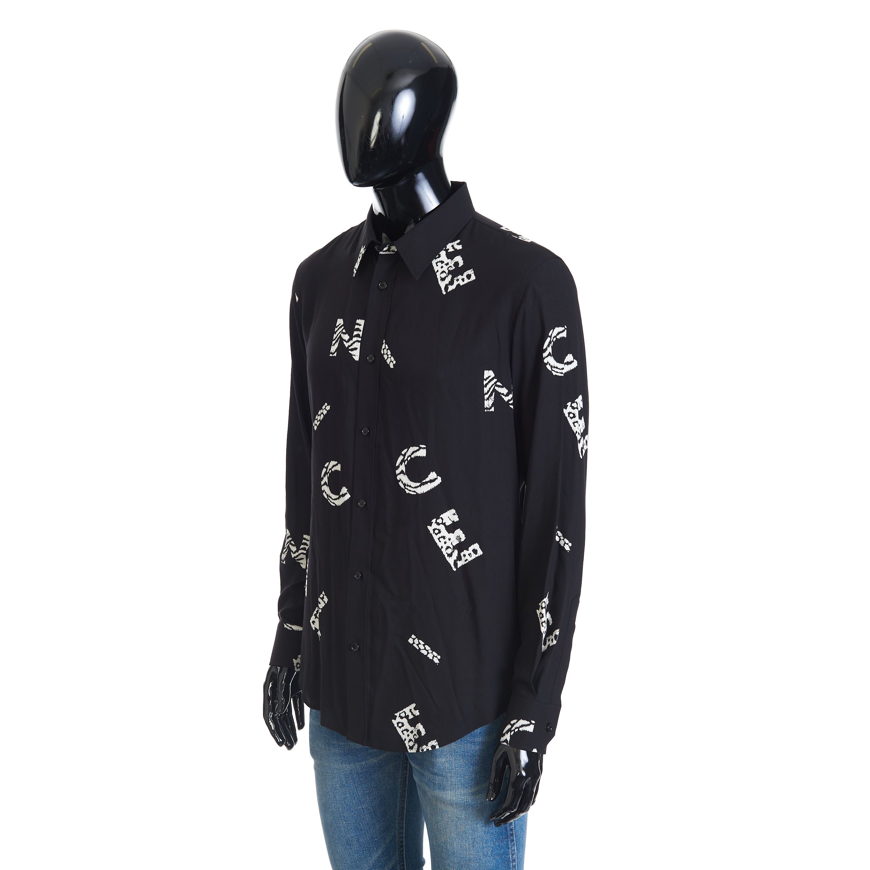 Celine Letter Logo Print Shirt With Drugstore Collar Size US M / EU 48-50 / 2 - 2 Thumbnail