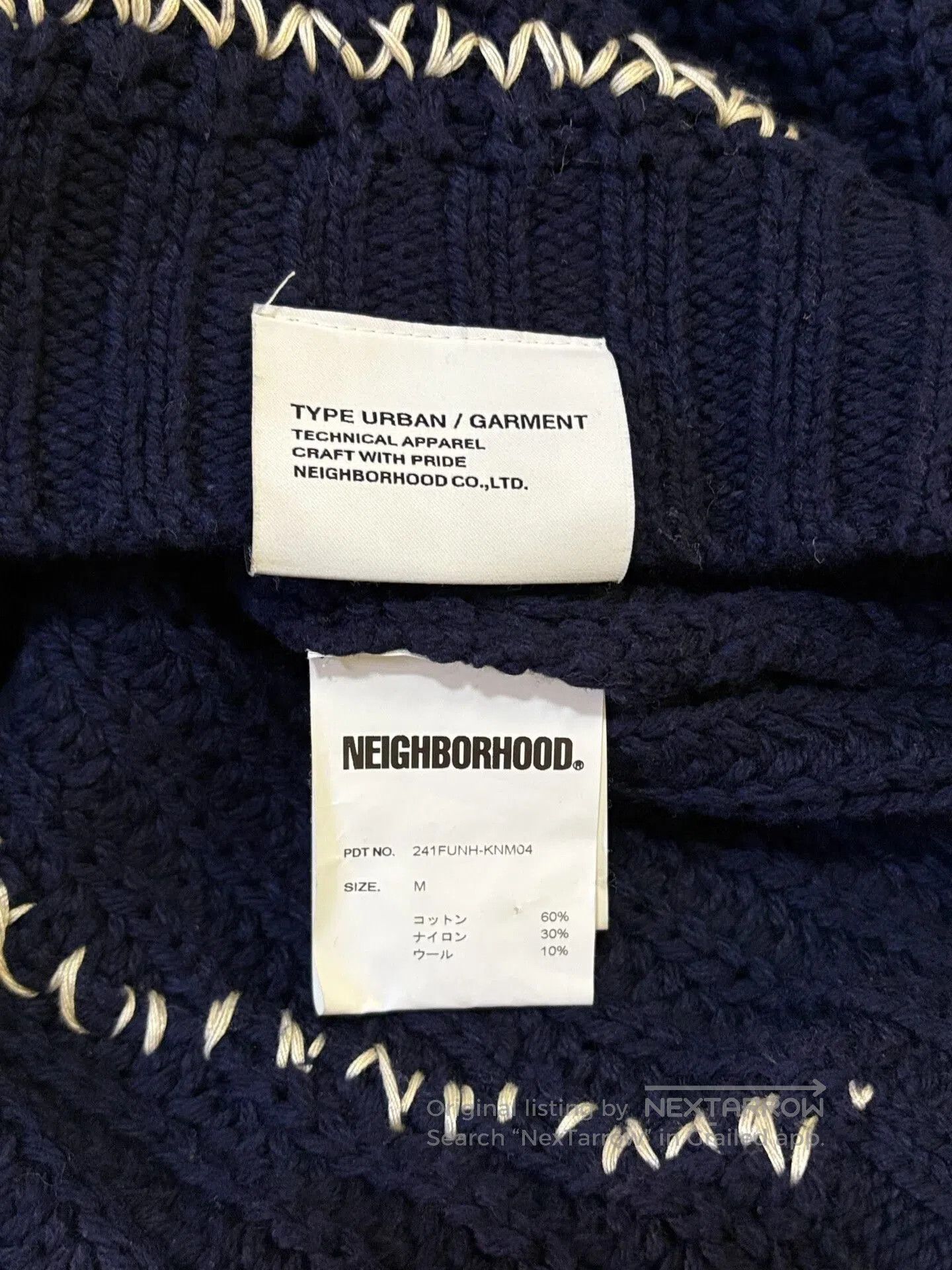 Neighborhood navy blue oversized crewneck sweater. Size US M / EU 48-50 / 2 - 7 Thumbnail