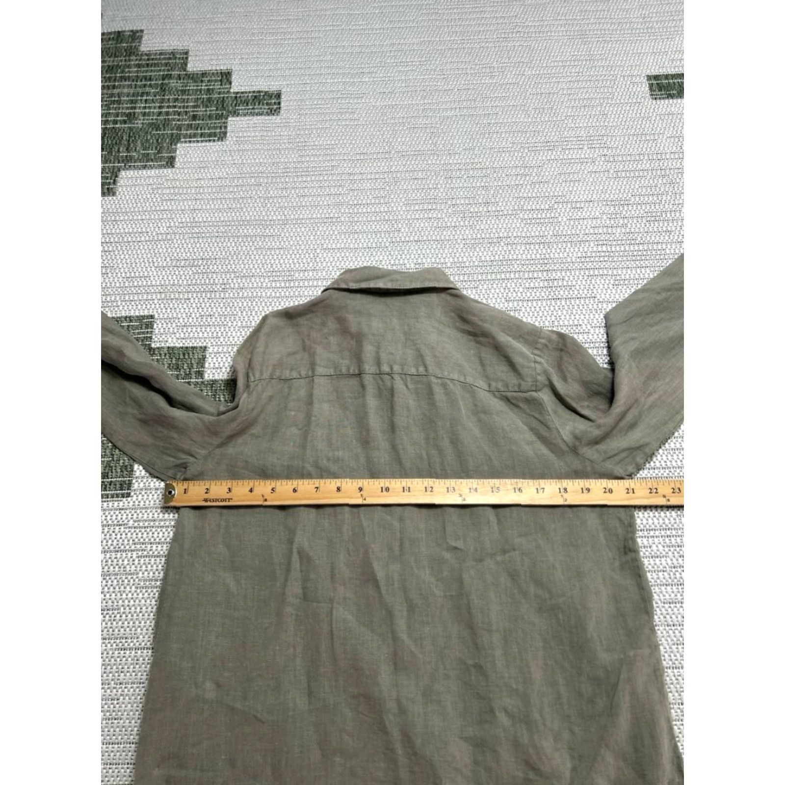 Vintage Monoprix Shirt Mens L Brown Linen Button-Up Size US L / EU 52-54 / 3 - 5 Thumbnail
