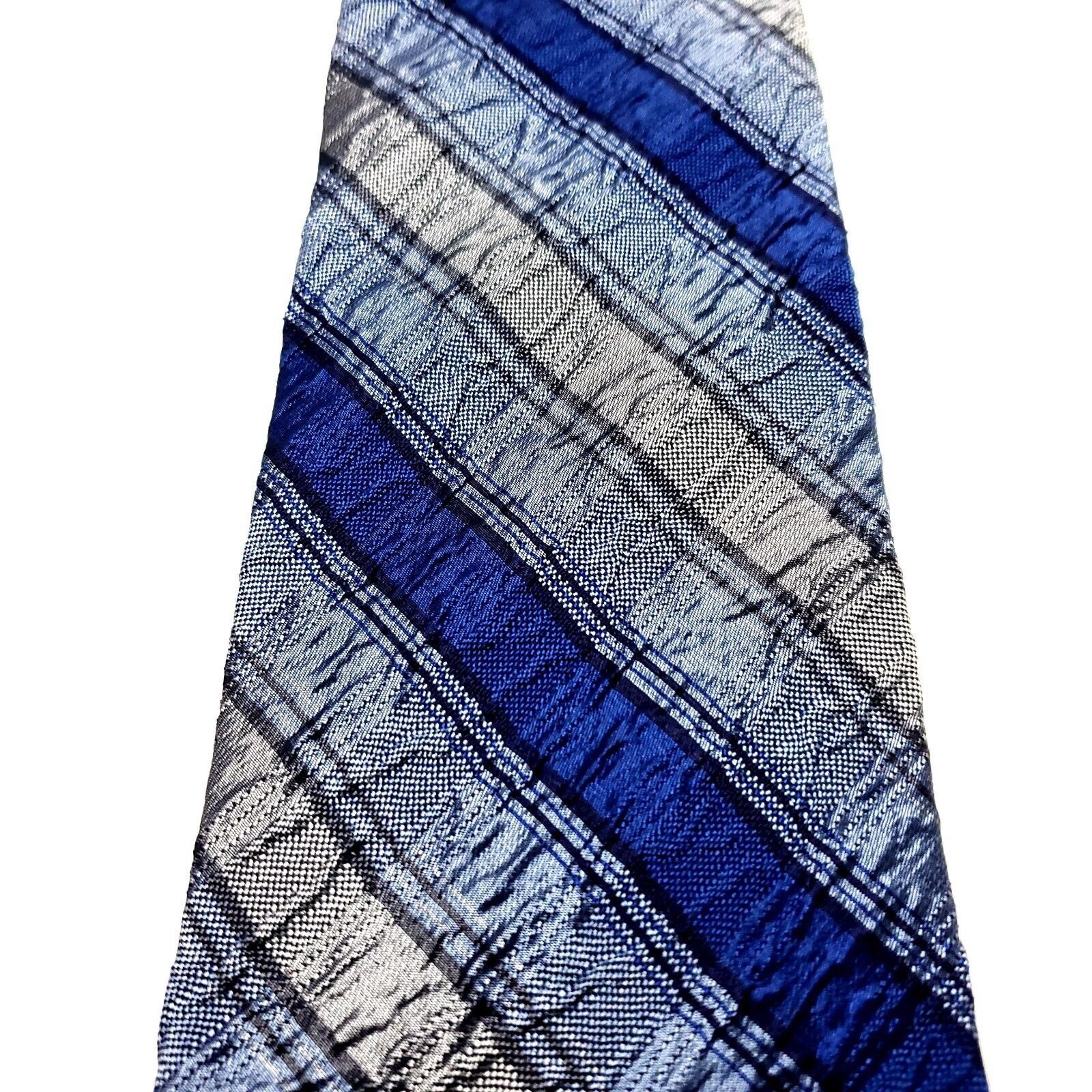 Stafford Stafford Performance Silk Tie Blue Striped Woven Size ONE SIZE - 2 Thumbnail