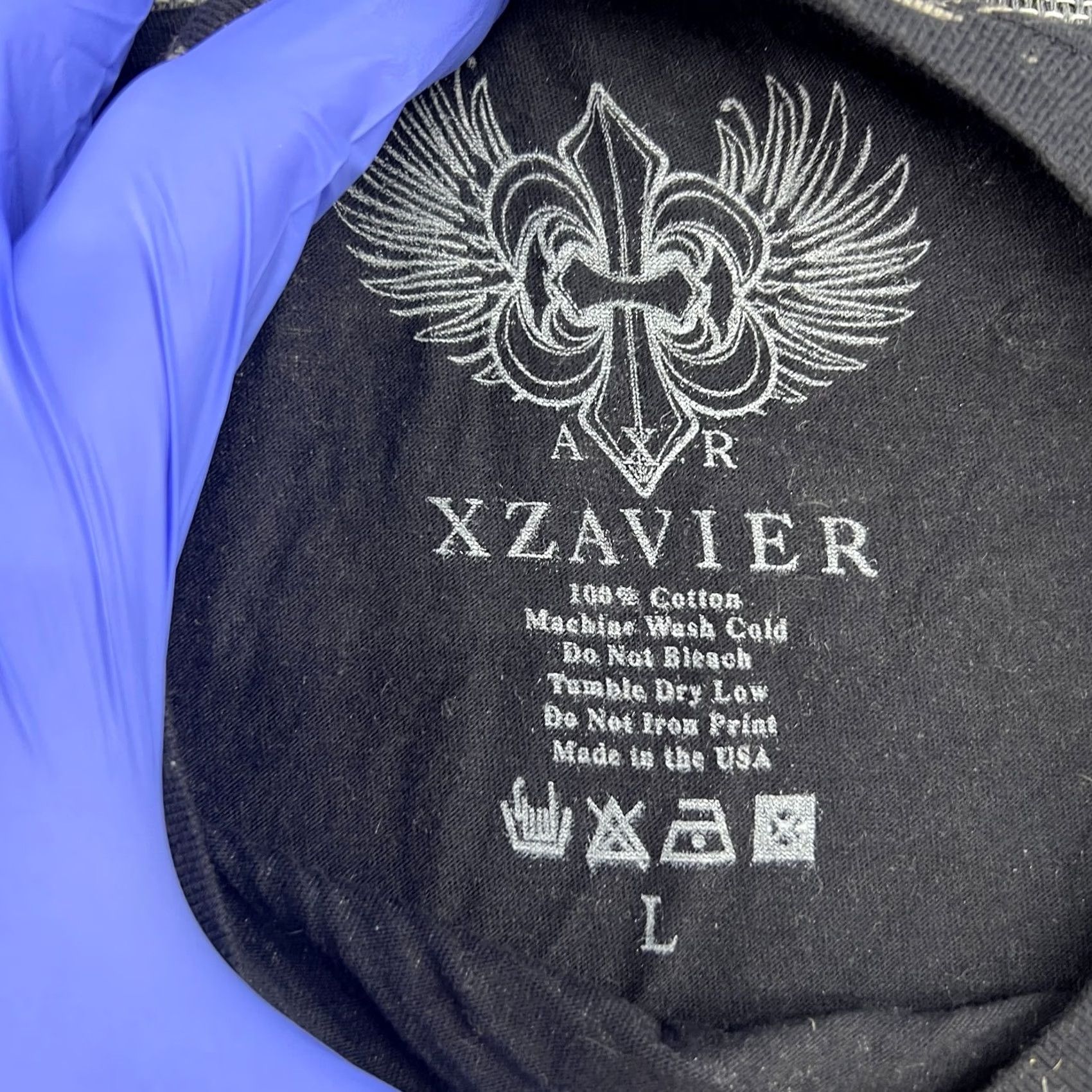 Vintage VINTAGE Y2K XAR Unlimited T Shirt Large Black Cross Wings Xzavier Cyber Grunge Mens Size US L / EU 52-54 / 3 - 4 Thumbnail