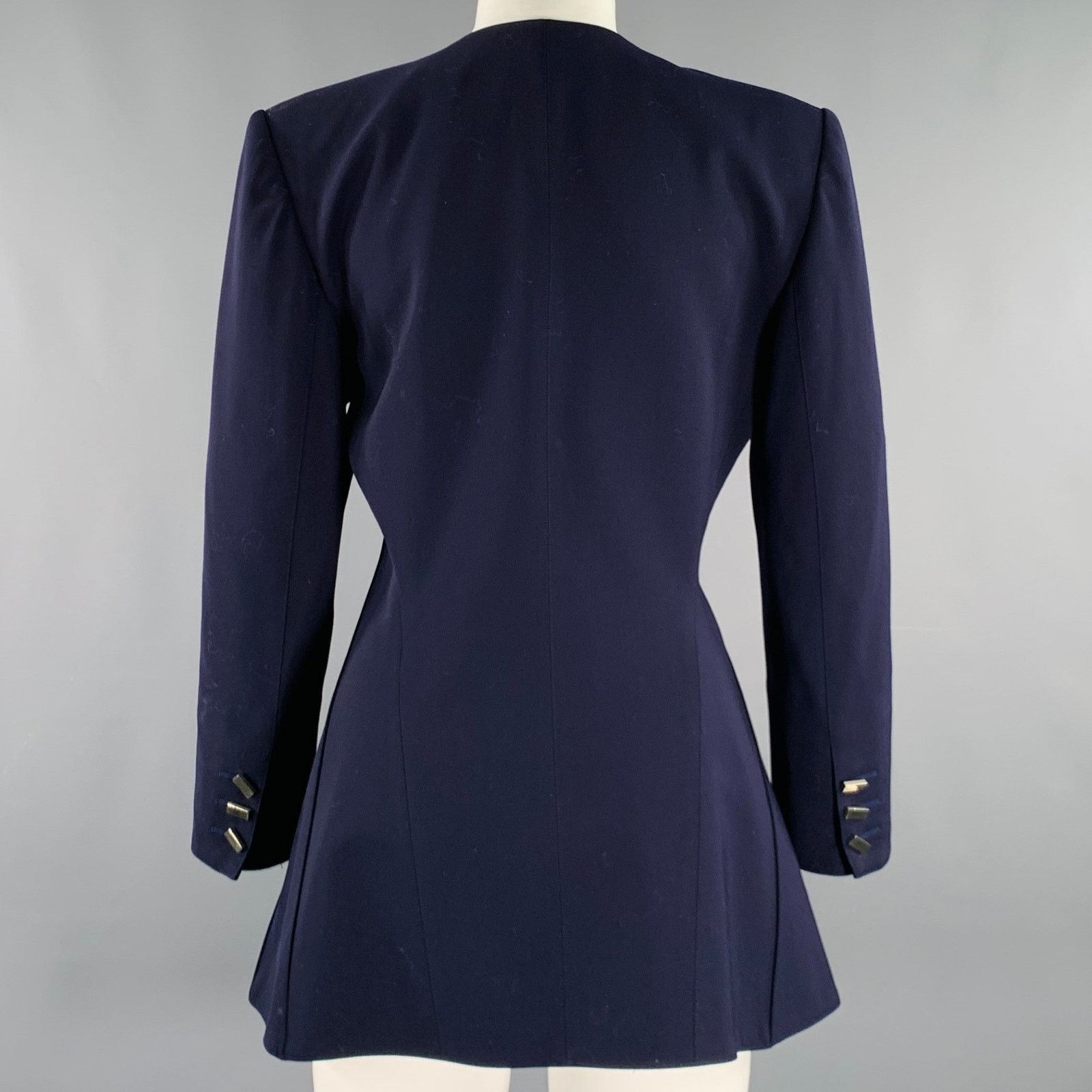 Claude Montana CLAUDE MONTANA Size S Purple Wool Shoulder Pads Jacket Size S / US 4 / IT 40 - 4 Thumbnail