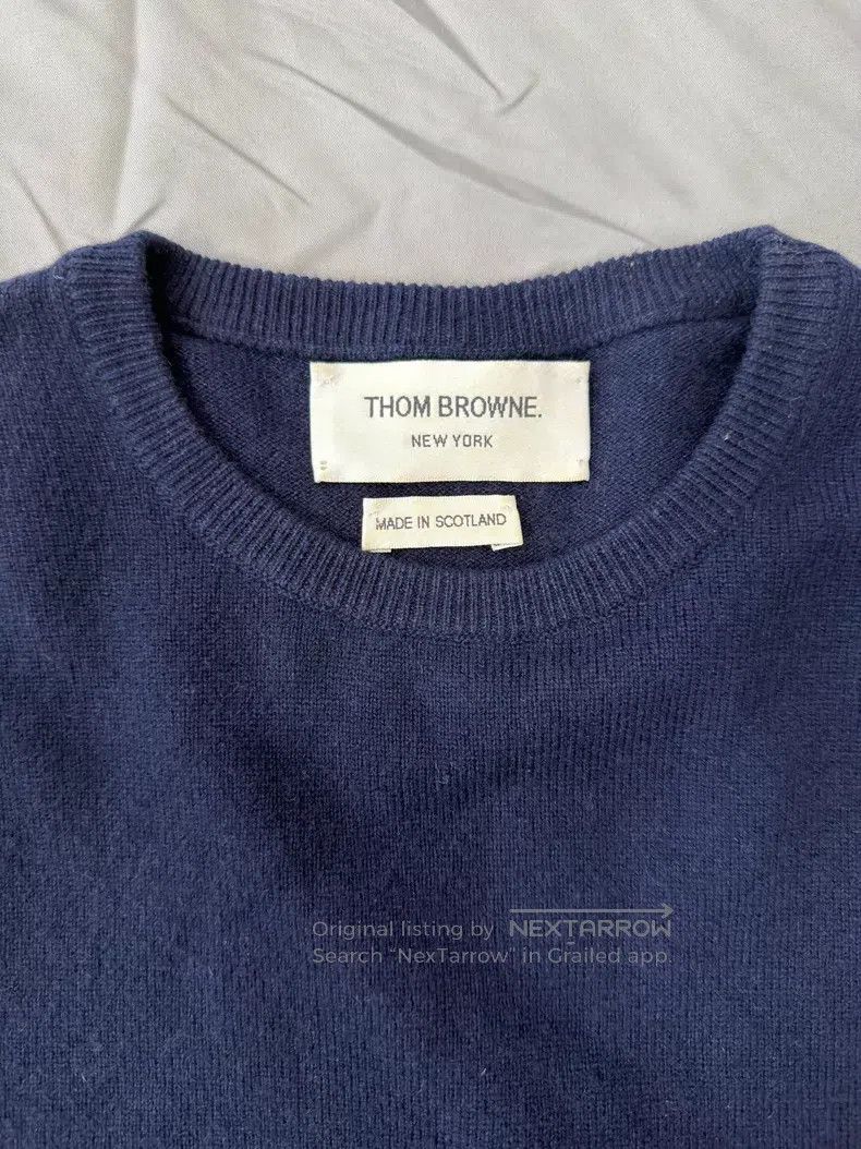 Thom Browne Thom Browne Cashmere Crewneck Sweater Navy Blue Size US XXS / EU 40 - 3 Thumbnail