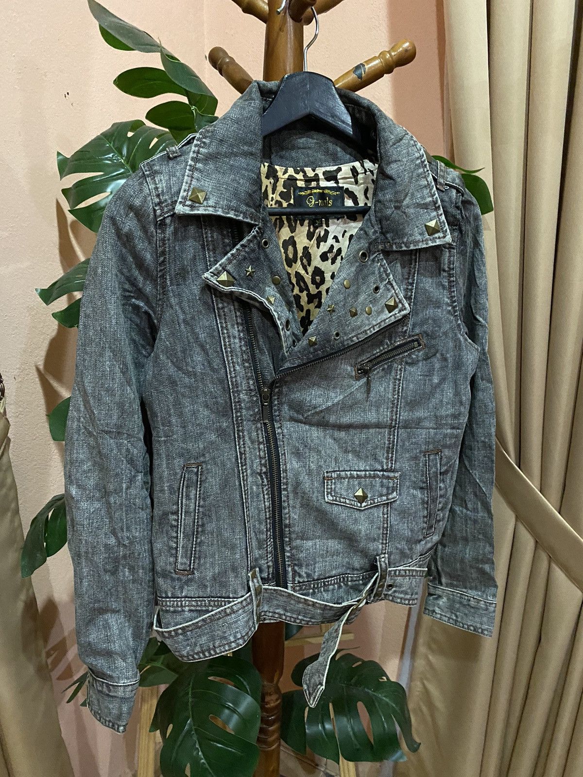 If Six Was Nine G-nals Vintage Denim Jacket with Leopard Print Lining Size XS / US 0-2 / IT 36-38 - 3 Thumbnail