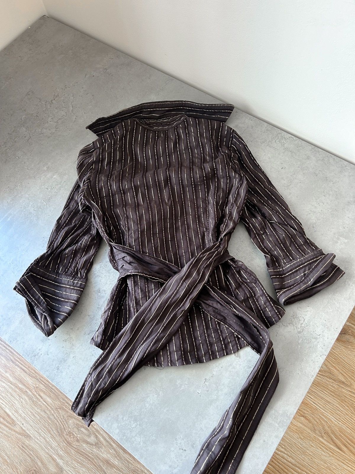Zara Zara vintage brown blouse with belt , y2k, streetwear Size M / US 6-8 / IT 42-44 - 5 Thumbnail