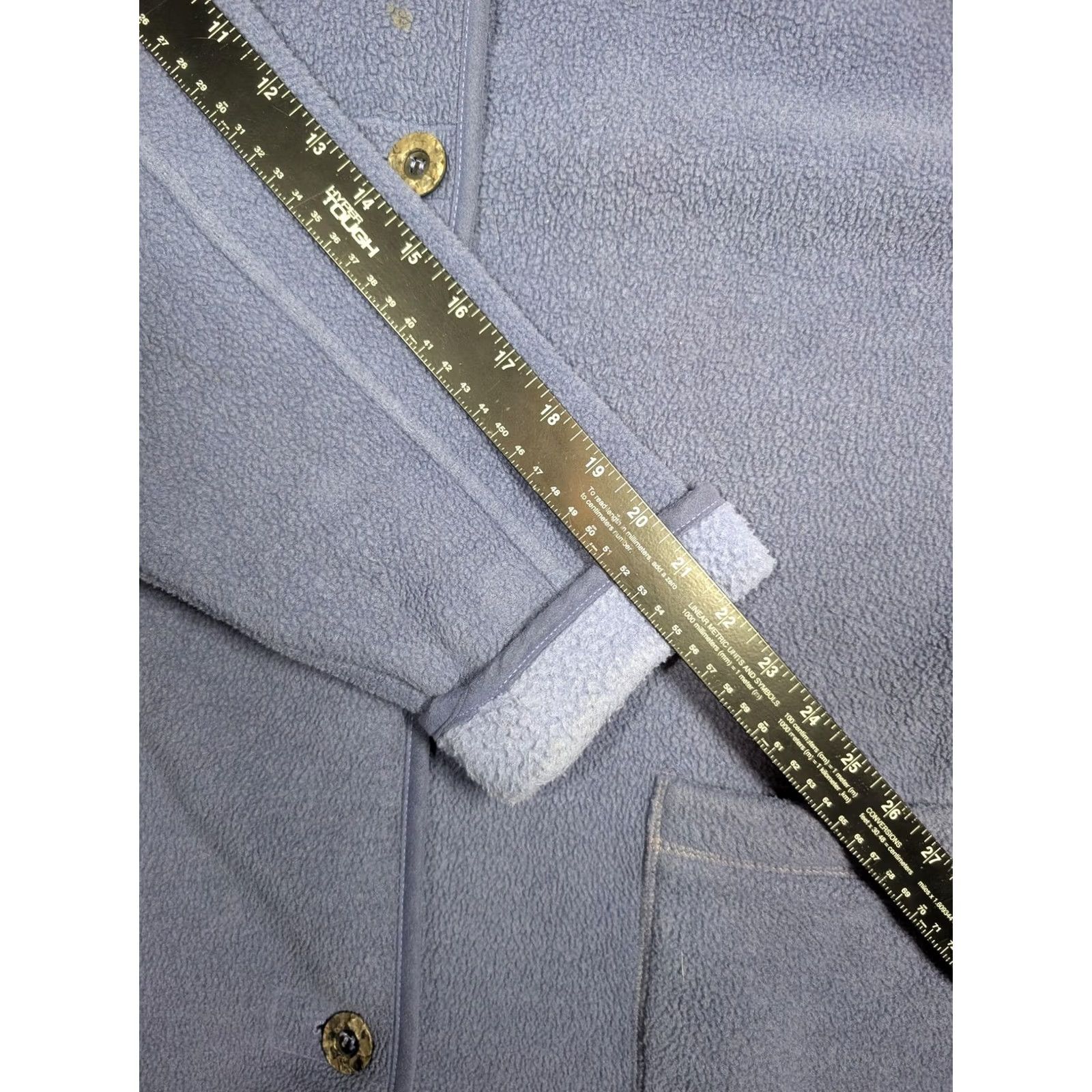 Vintage L.L.Bean Jacket Womens Large Blue Fleece Button Front Pockets Coat Size L / US 10 / IT 46 - 4 Thumbnail