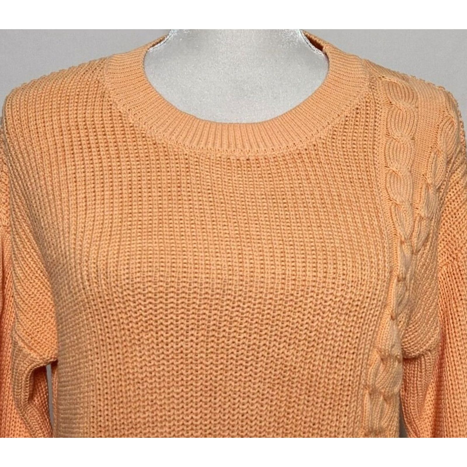 Soft Surroundings Soft Surroundings Woman Pullover Knit Sweater Cable-Knit Orange M Short Sleeve? Size M / US 6-8 / IT 42-44 - 5 Thumbnail