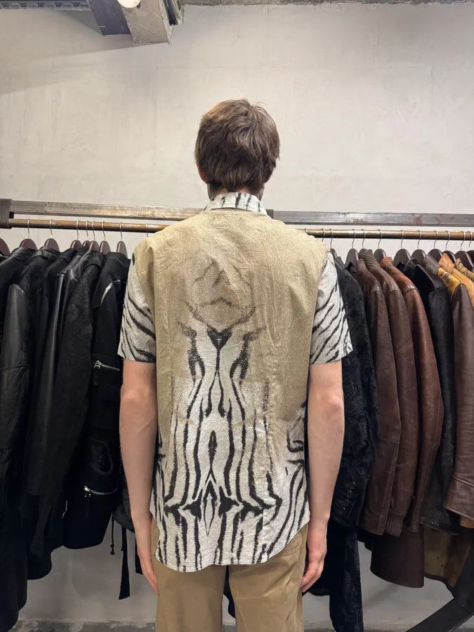 Just Cavalli SS2002 Cavalli Zebra Camel Faded Short Sleeves Shirt Size US S / EU 44-46 / 1 - 3 Thumbnail