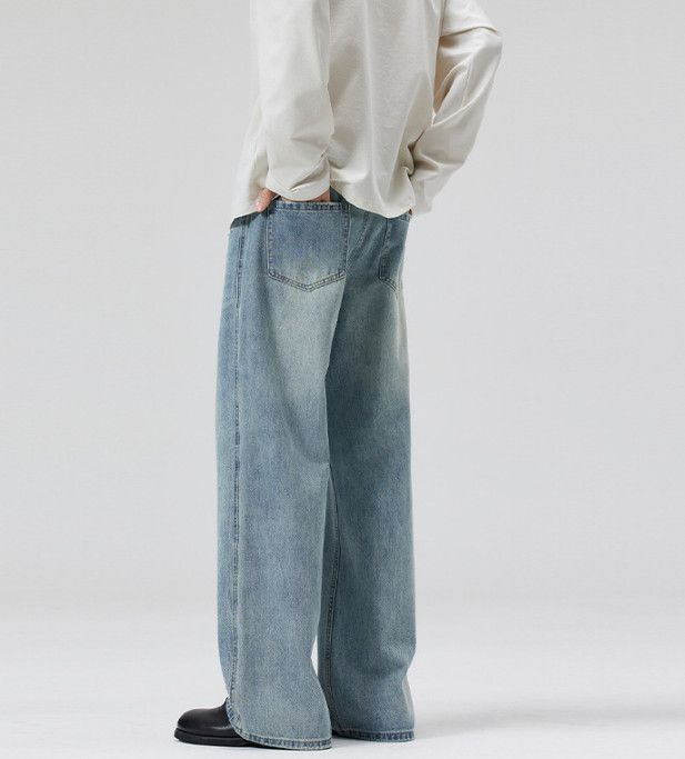 Jean American street men's straight loose wide-leg baggy jeans Size US 32 / EU 48 - 4 Thumbnail