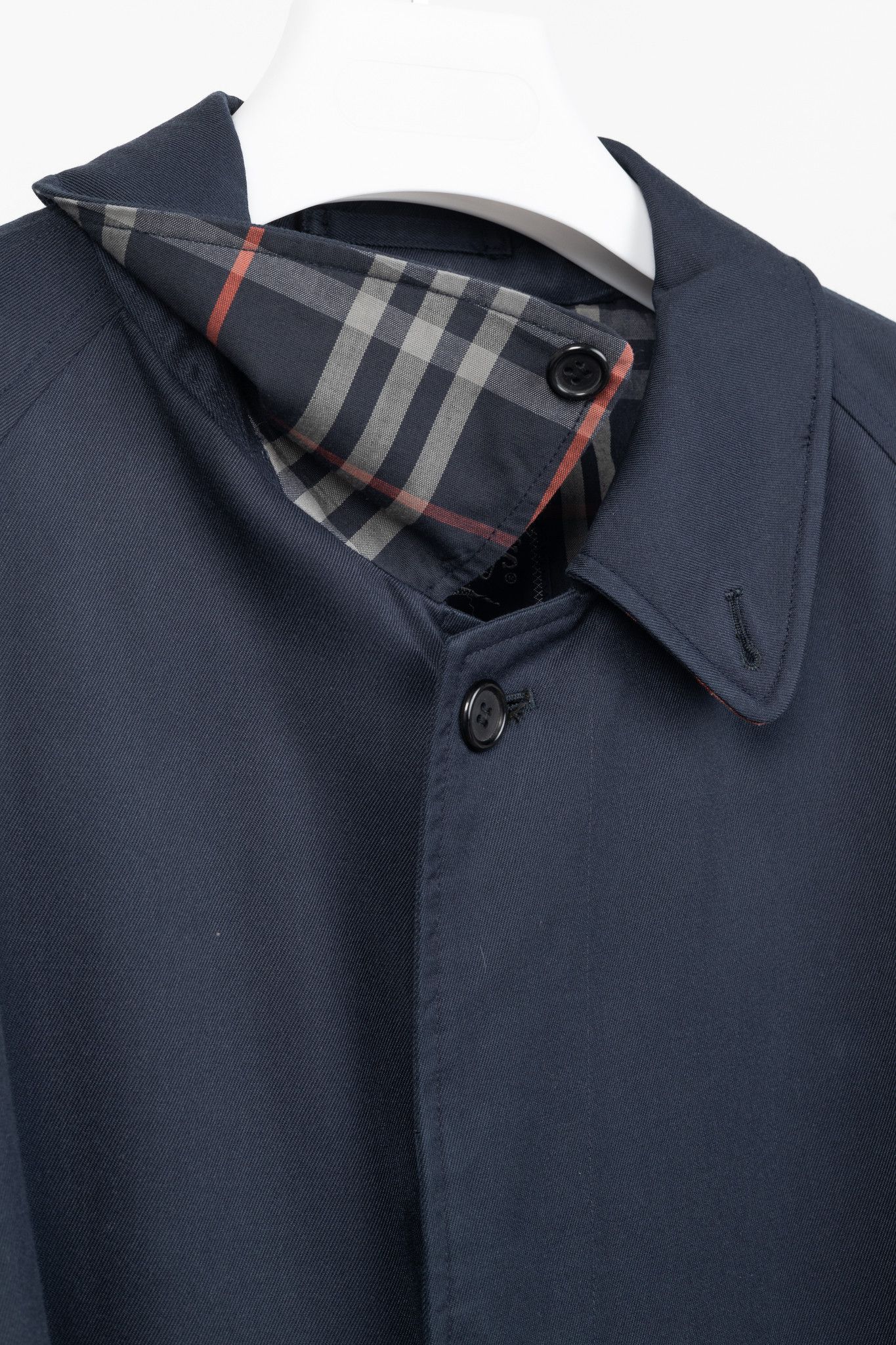 Burberry Burberry Vintage Navy Twill Belted Balmacaan Coat Size US XL / EU 56 / 4 - 5 Thumbnail