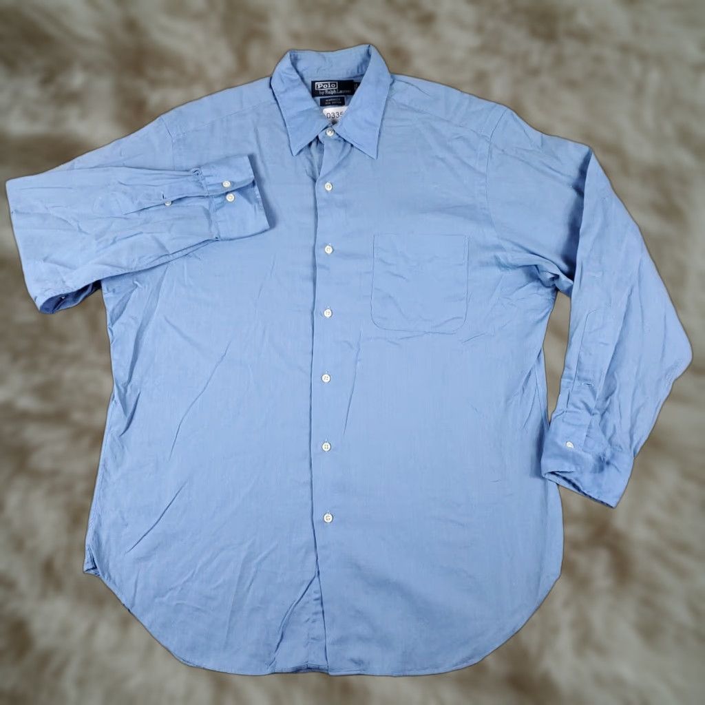 Ralph Lauren Ralph Lauren Dress Shirt Mens 16 Regular Blue Button-Up Long Sleeve Classic Modern Size 42R - 1 Thumbnail