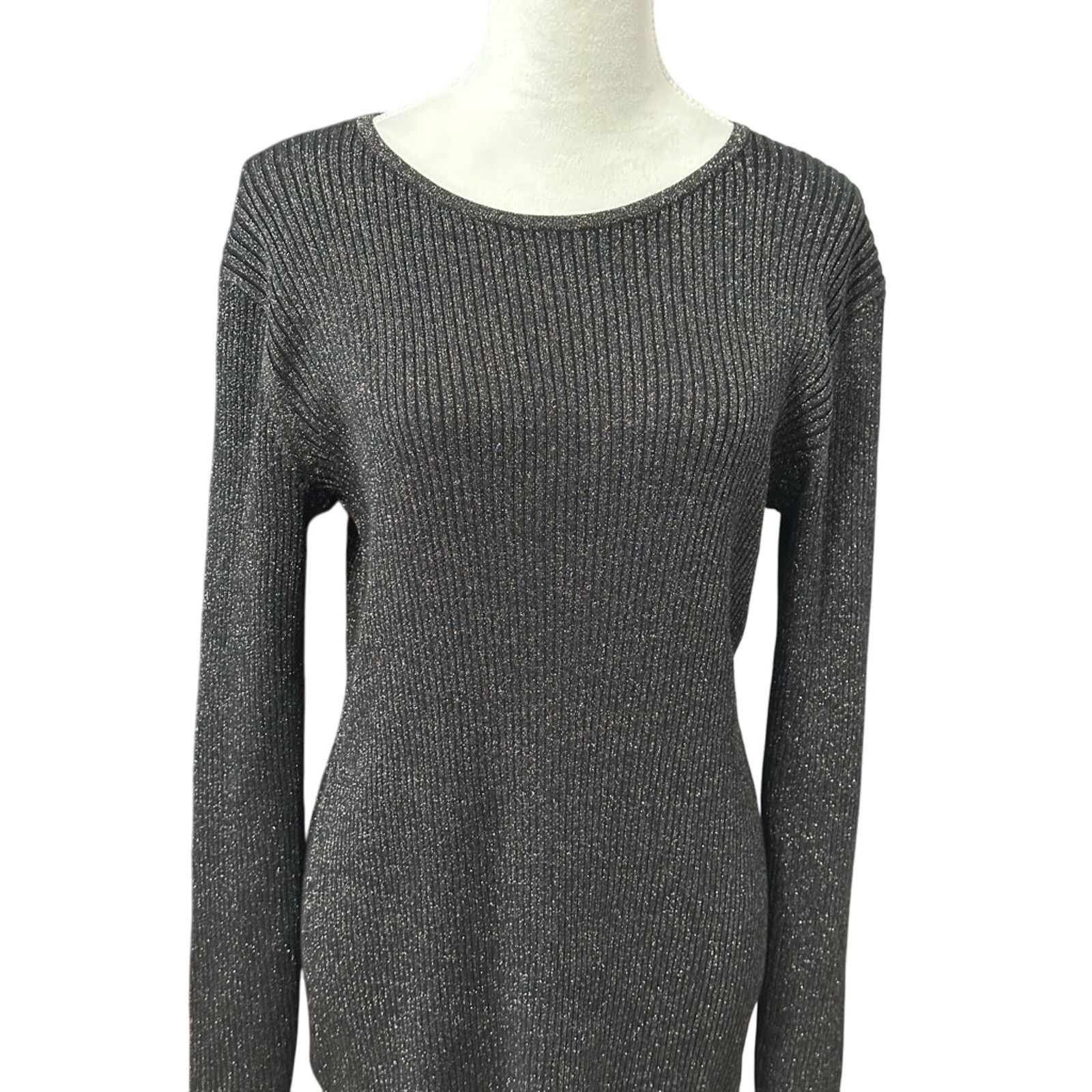 Other UK Open Edit Knit Sweater Dress Metallic Black Women's XL NWOT Size XL / US 12-14 / IT 48-50 - 2 Thumbnail