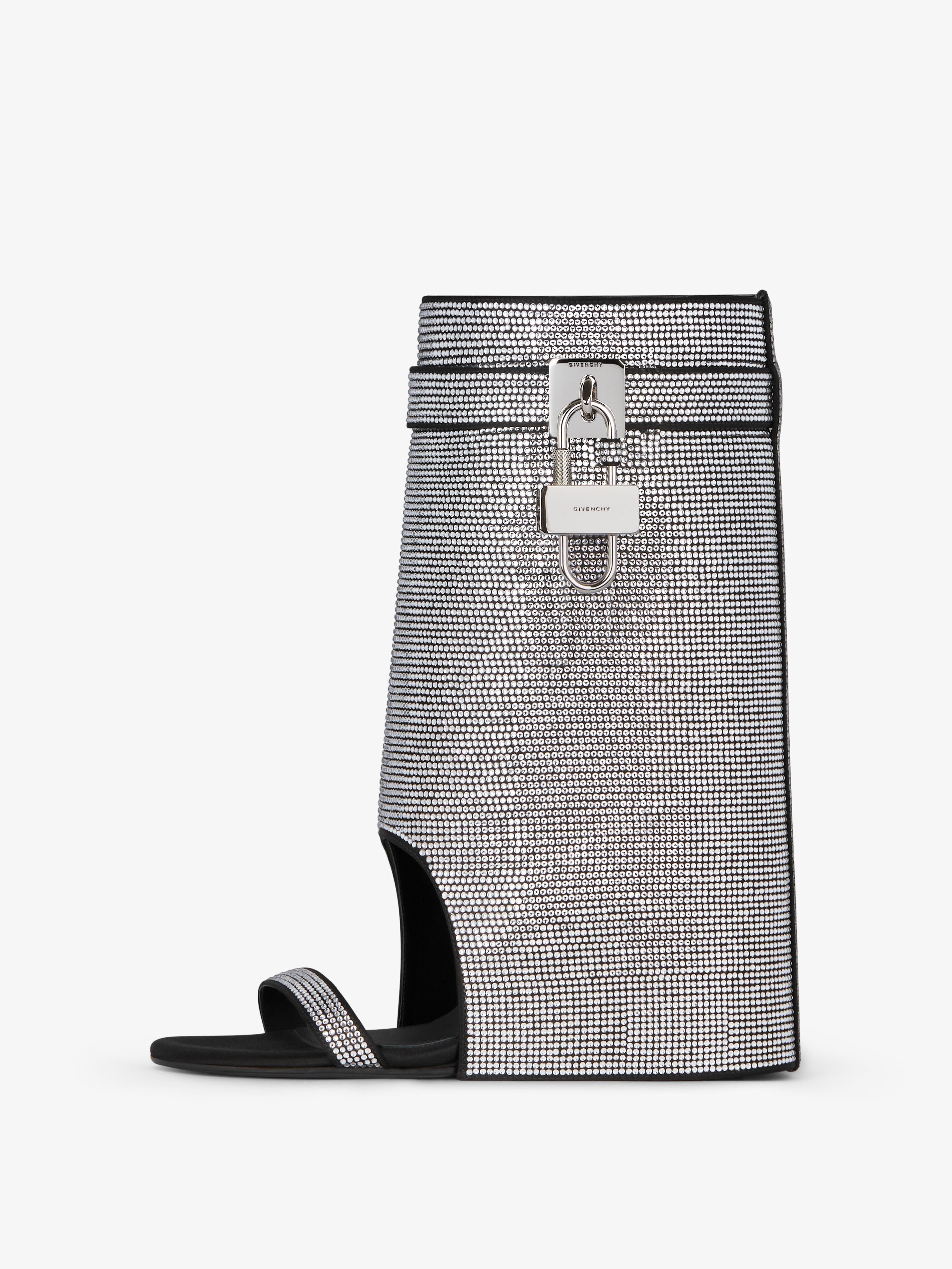 Givenchy o1srvl11e0525 Shark Lock Ankle Sandals in Black/Silver Size US 10 / IT 40 - 3 Thumbnail